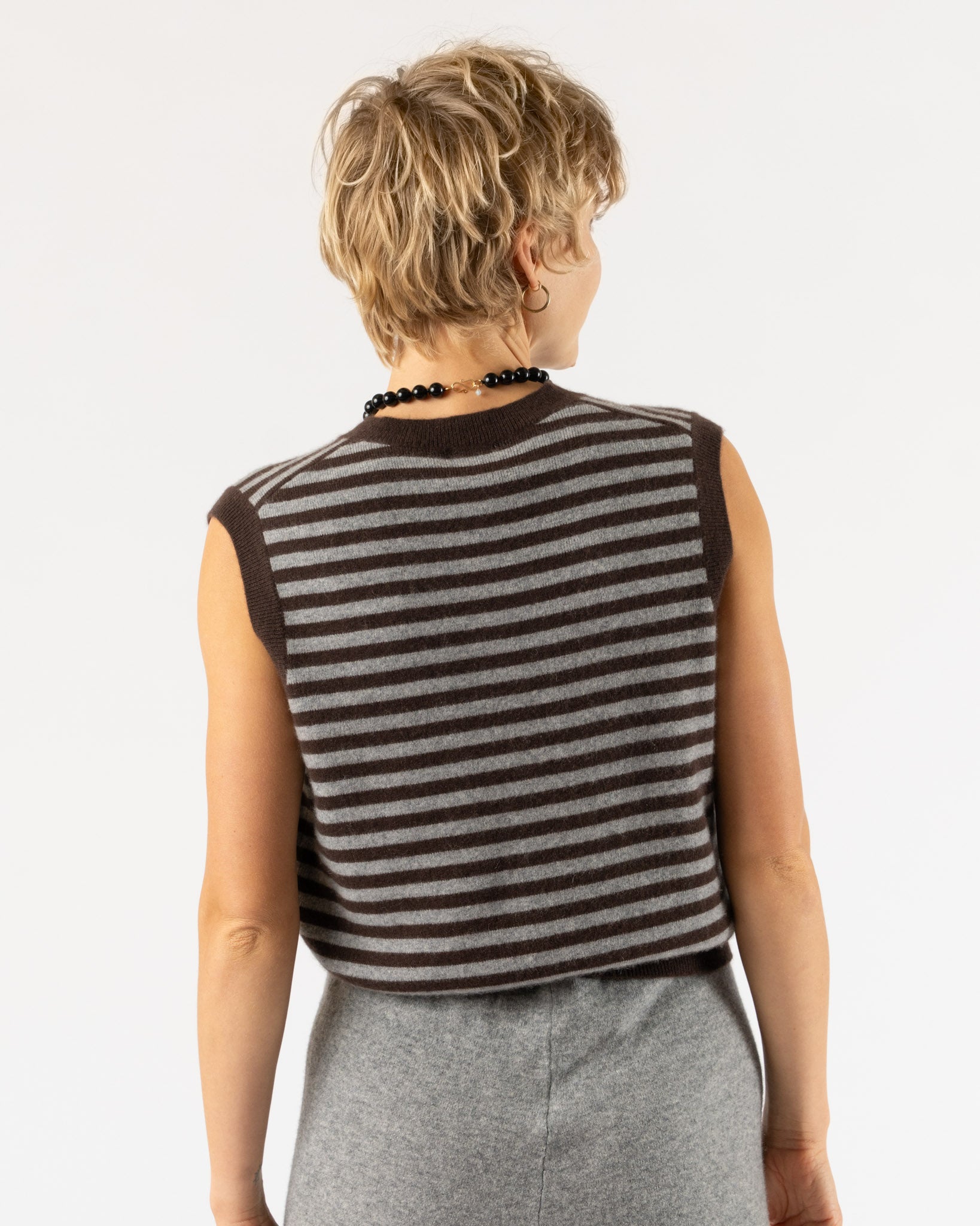 Hai Annie Vest in Dark Brown & Grey