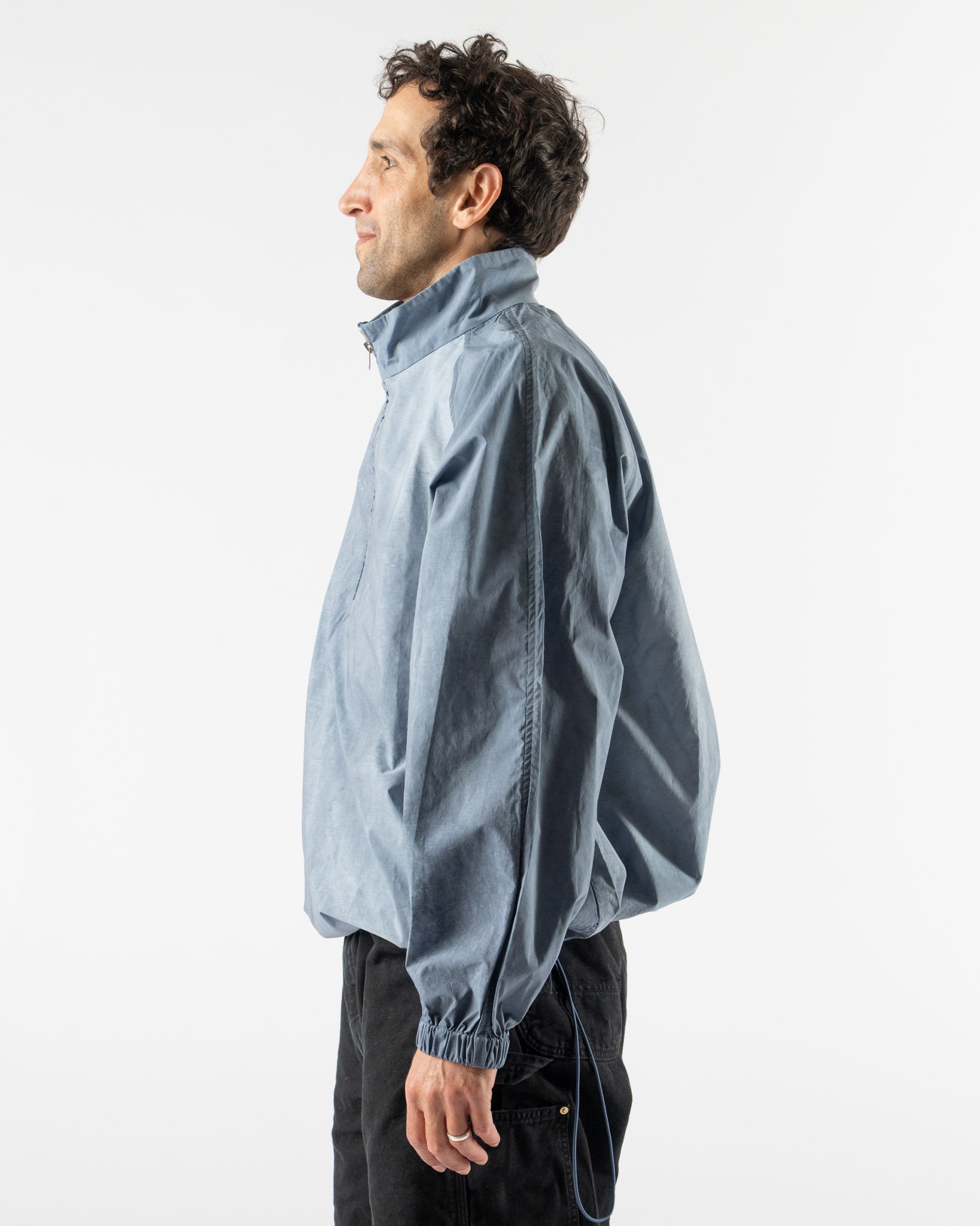 Colbo Half Zip Raglan Parka in Washed Blue