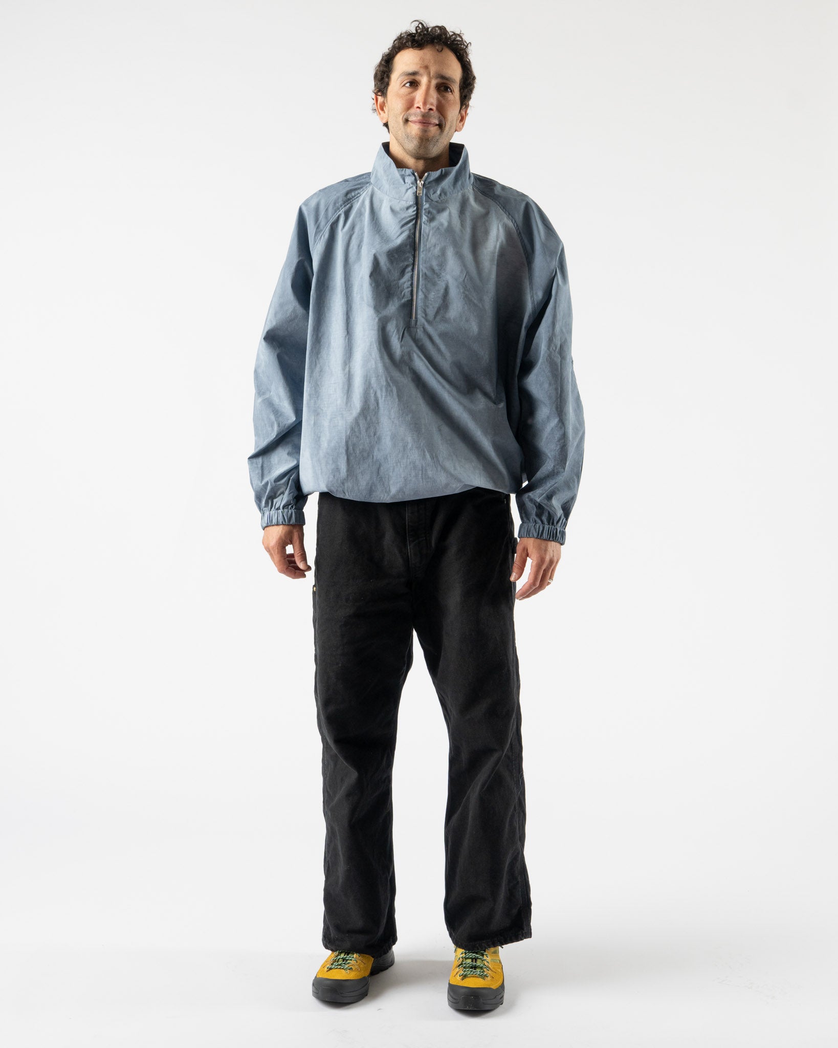 Colbo Half Zip Raglan Parka in Washed Blue