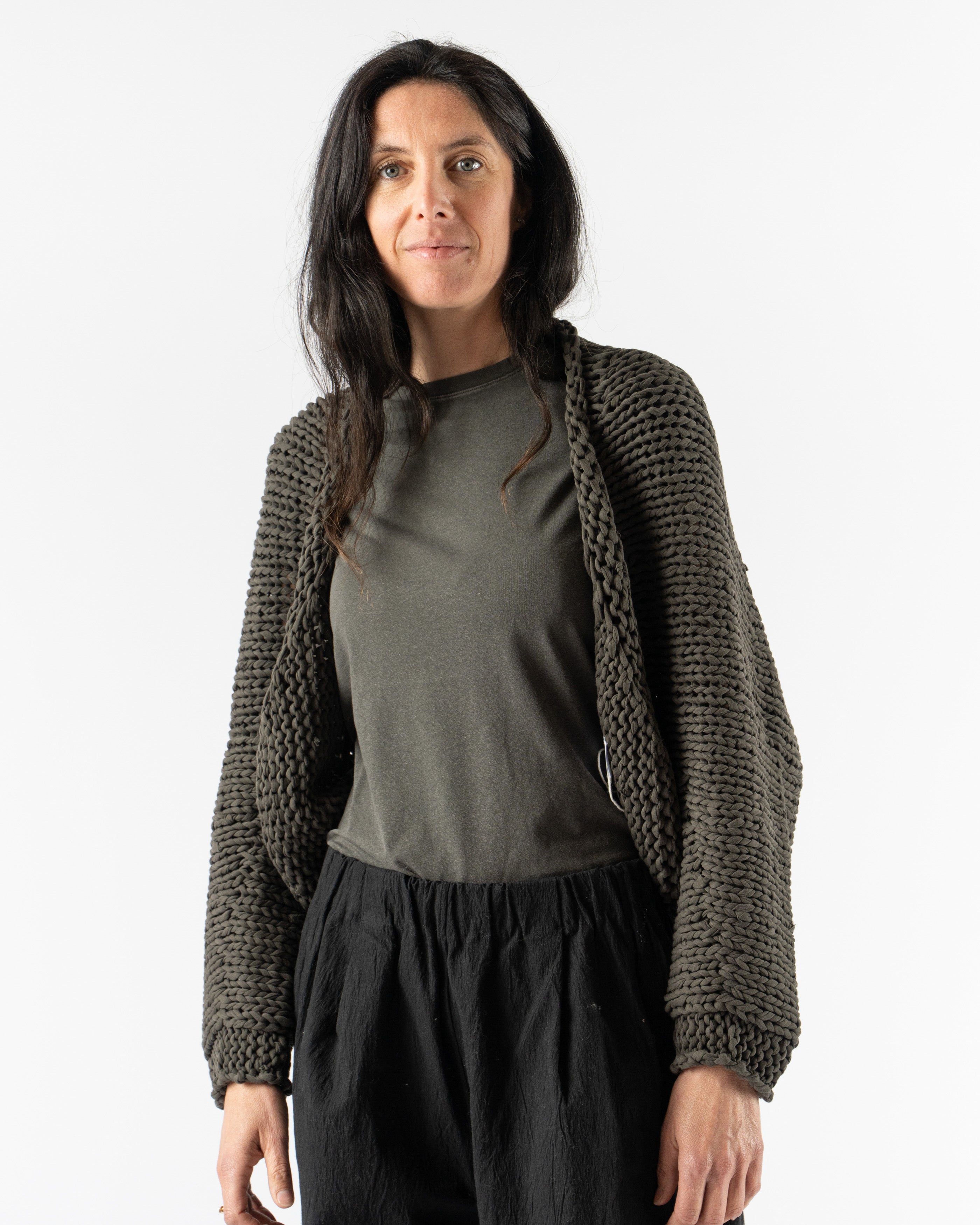 Lauren Manoogian Handknit Jersey Cocoon in Washed Black