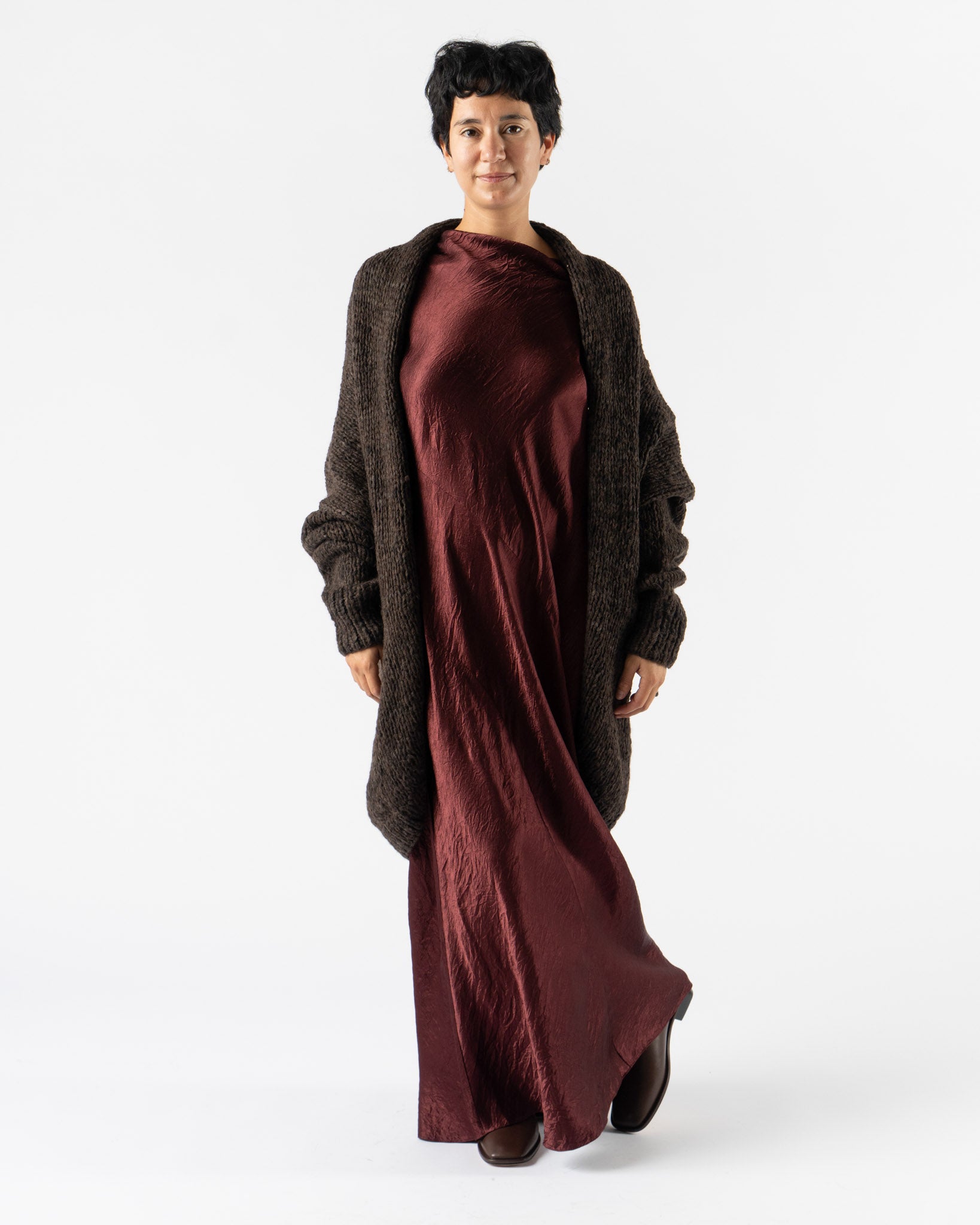 Lauren Manoogian Handknit Paint L/S Cocoon in Black
