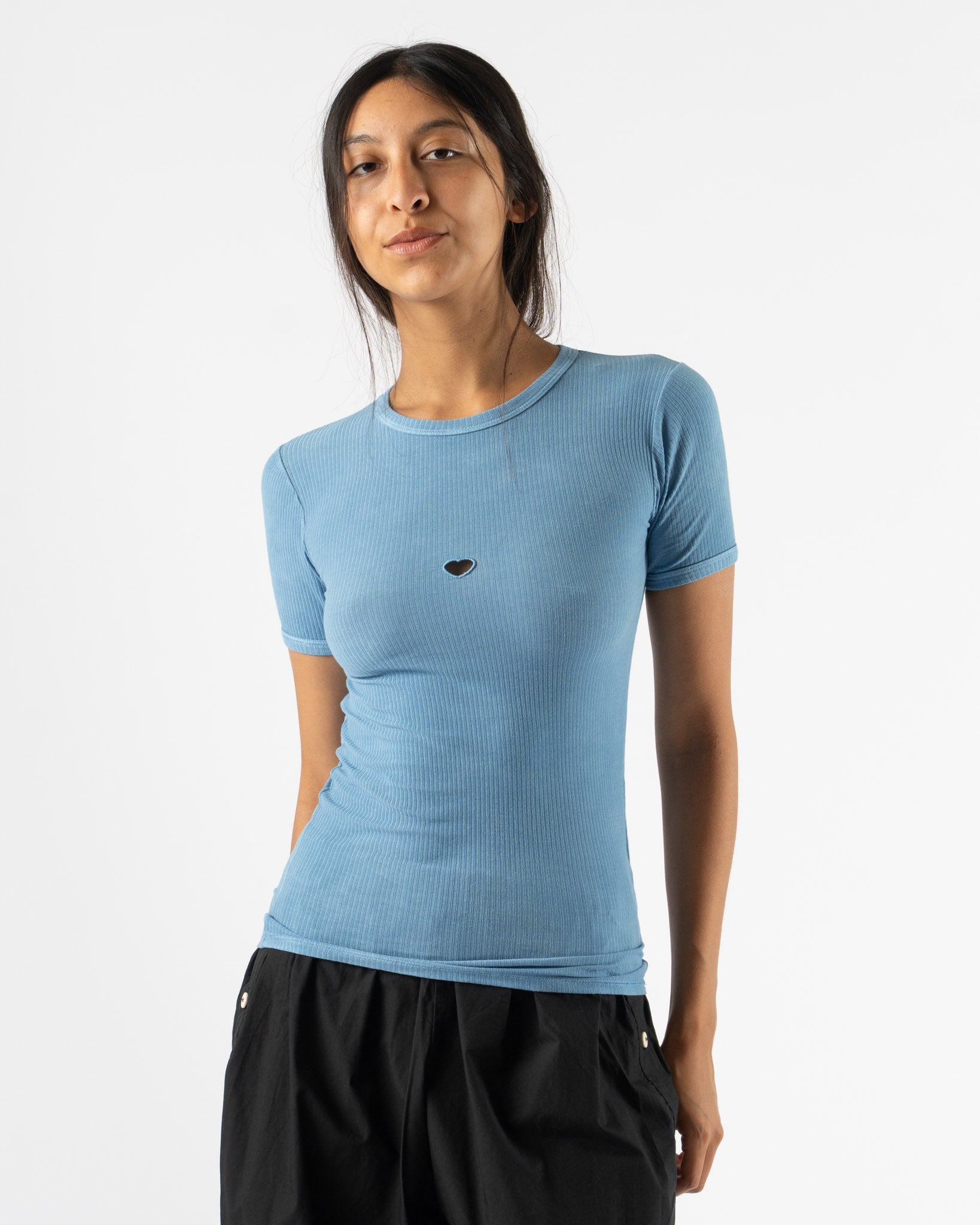 Baserange Heart Top in Isatis Blue Curated at Jake and Jones