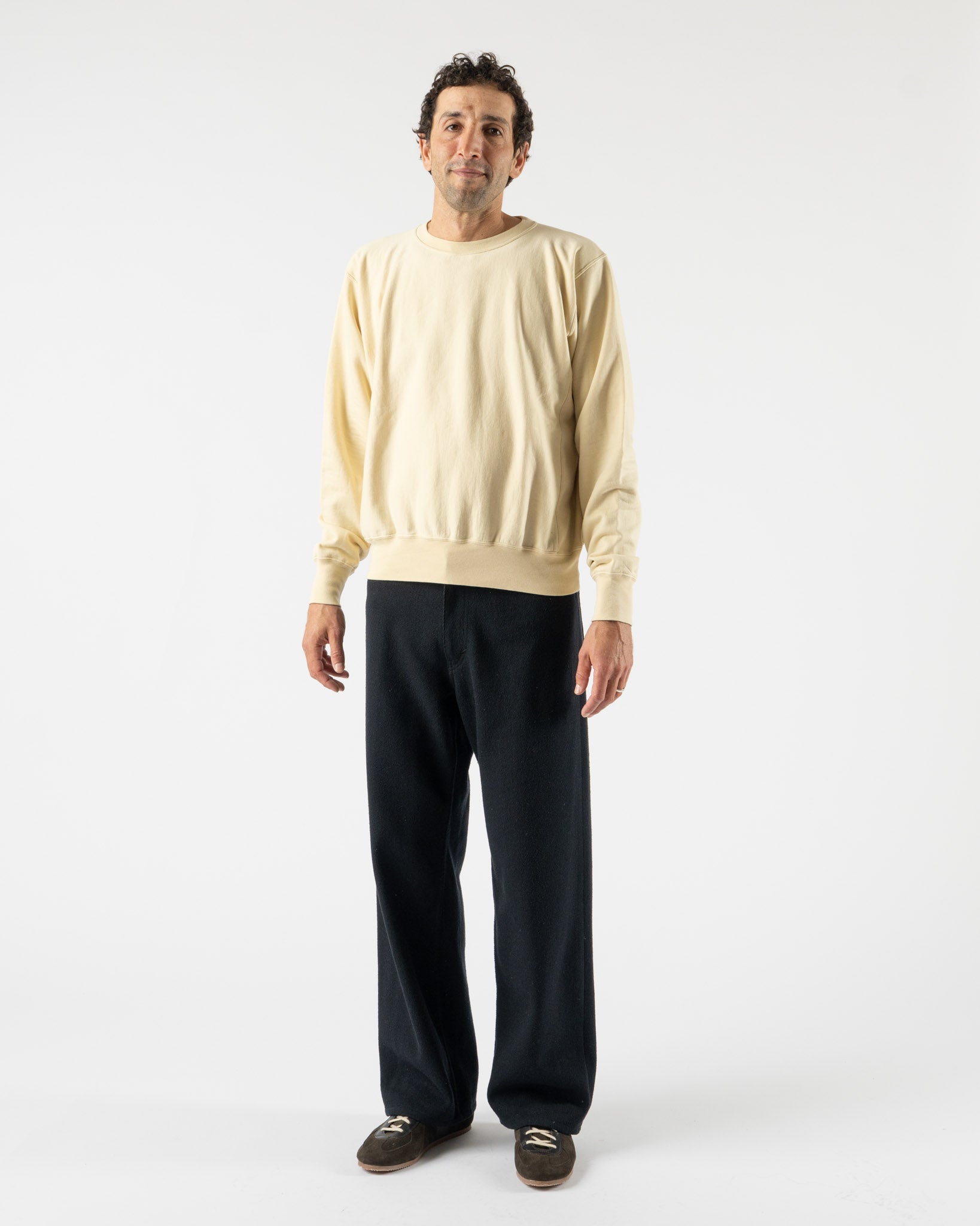 Auralee Elastic High Gauge Sweat P/O in Ivory Beige