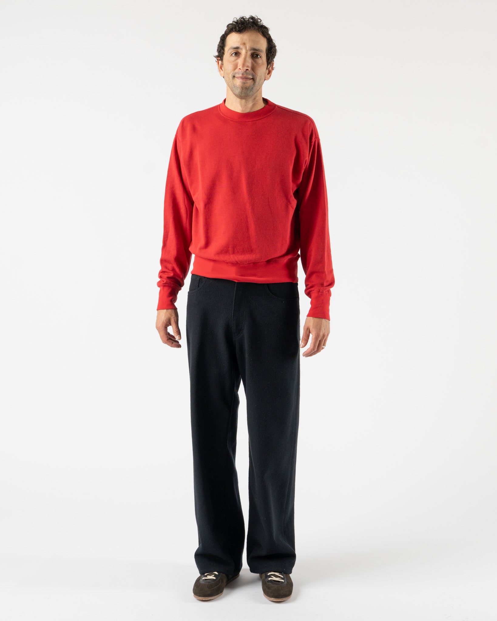 Auralee High Twist Light Sweat P/O in Red