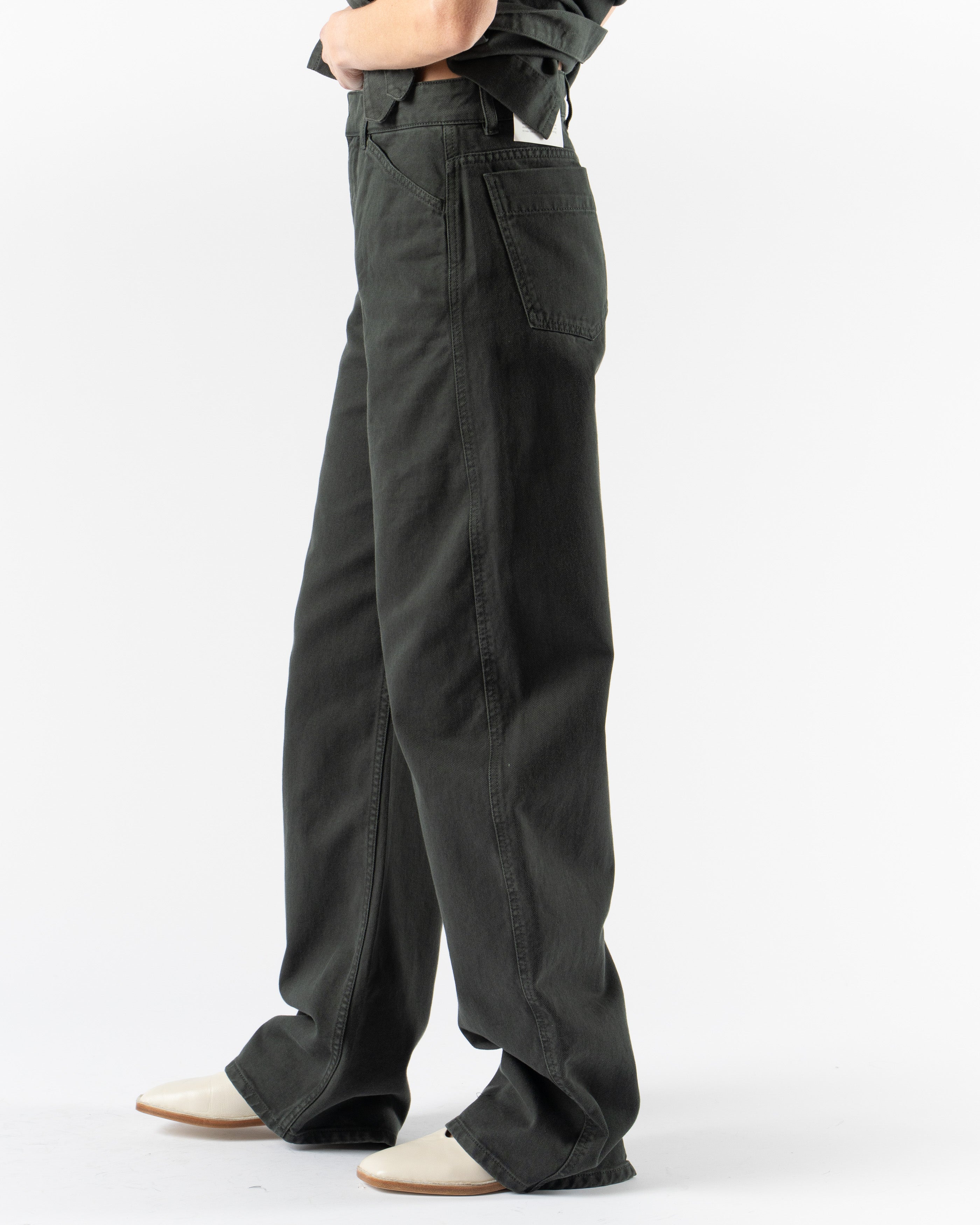Lemaire High Waisted Curved Pants in Carbon Blue