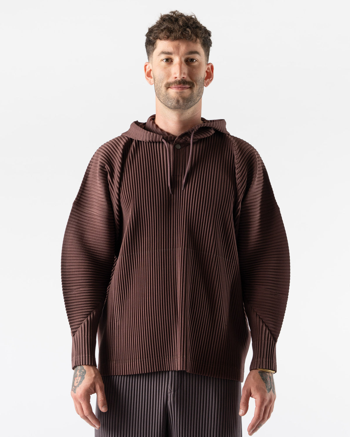 Homme Plissé Issey Miyake Color Pleats in Edge Brown Curated at 