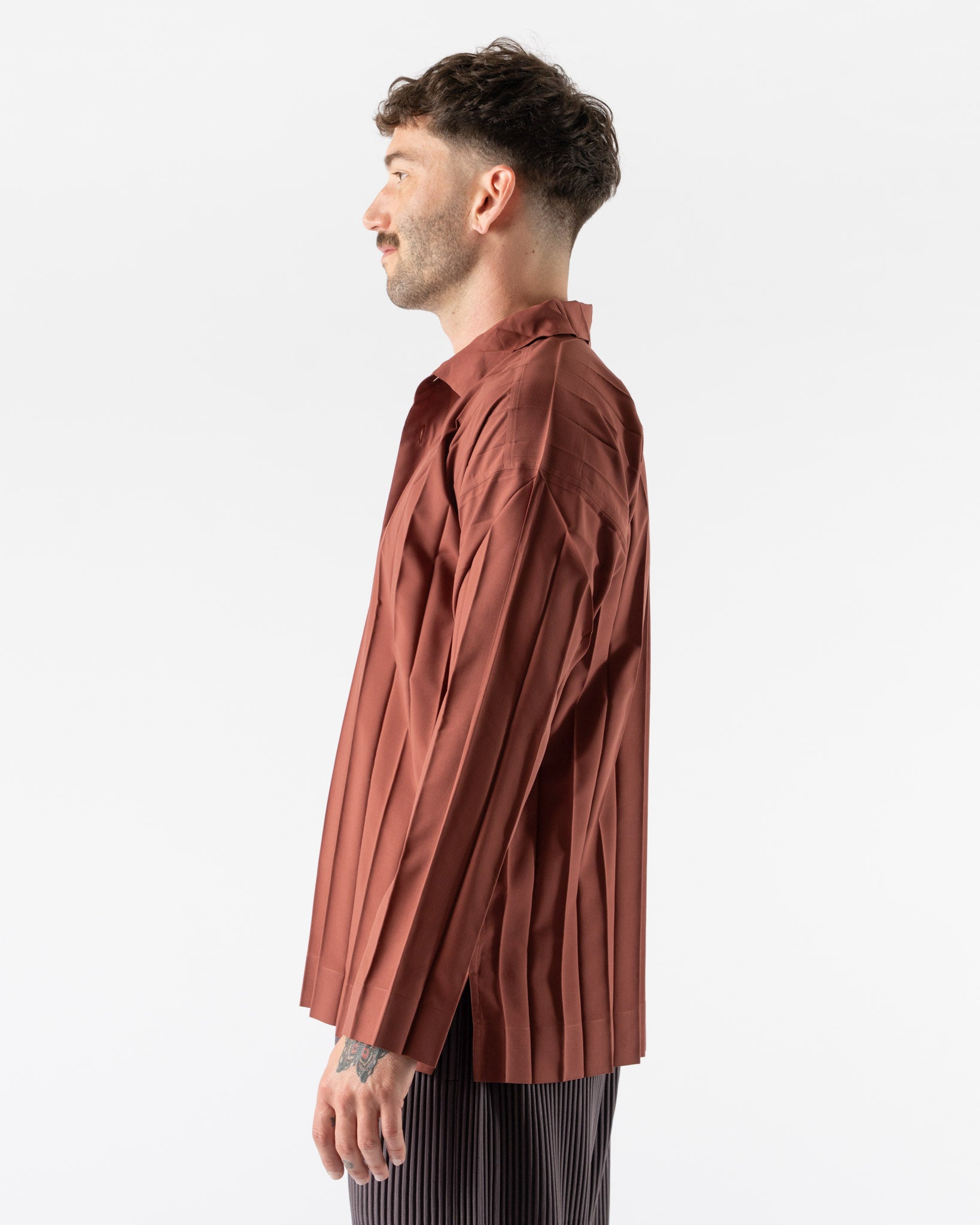 Homme Plissé Issey Miyake Edge Shirt in Brown