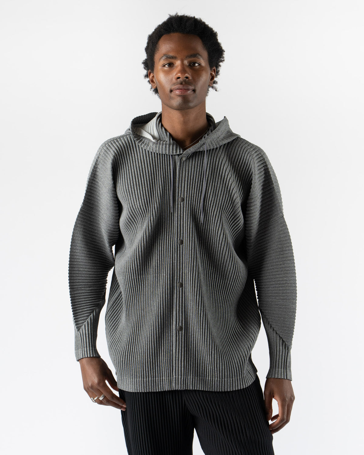 Homme Plissé Issey Miyake Heather Pleats Sweatshirt in Gray 