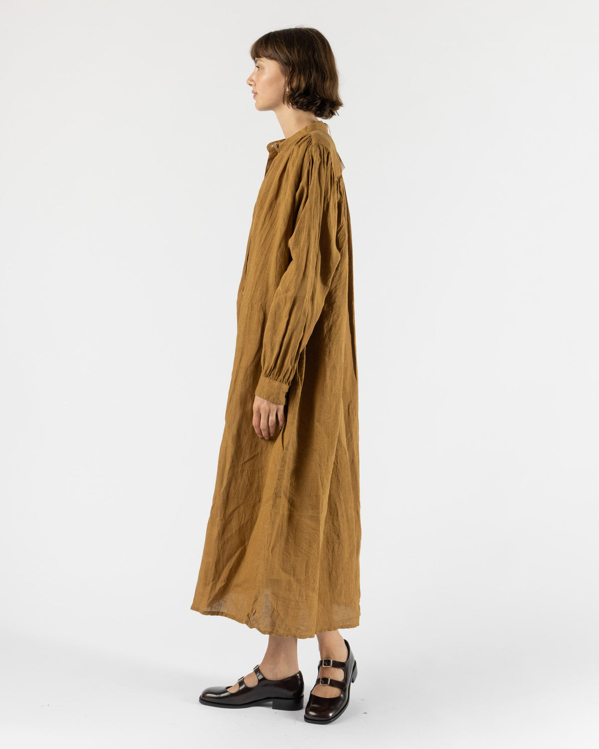 Ichi Antiquités French Linen Dress in Camel