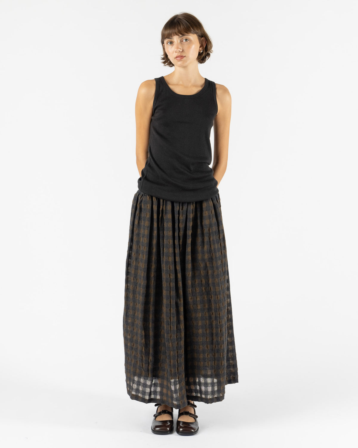 Ichi Antiquités Rib Tank Top Knit in Black