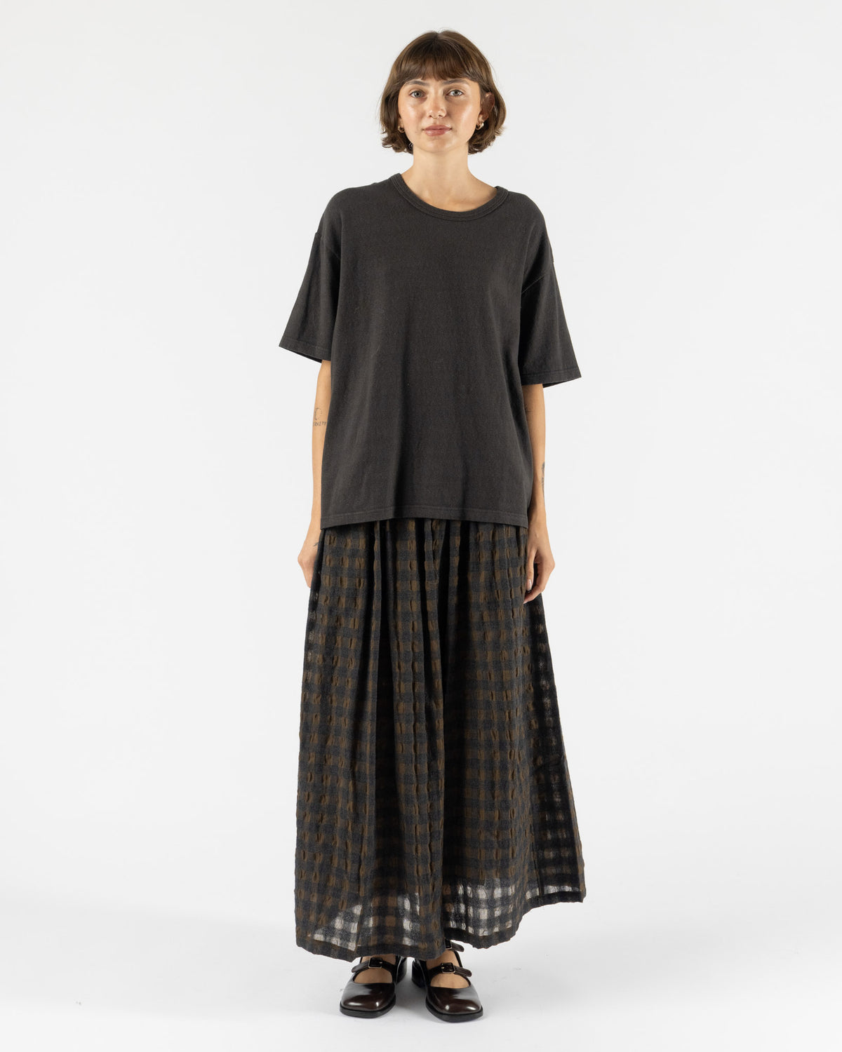 Ichi Antiquités Knit Organic T-Shirt in C Black