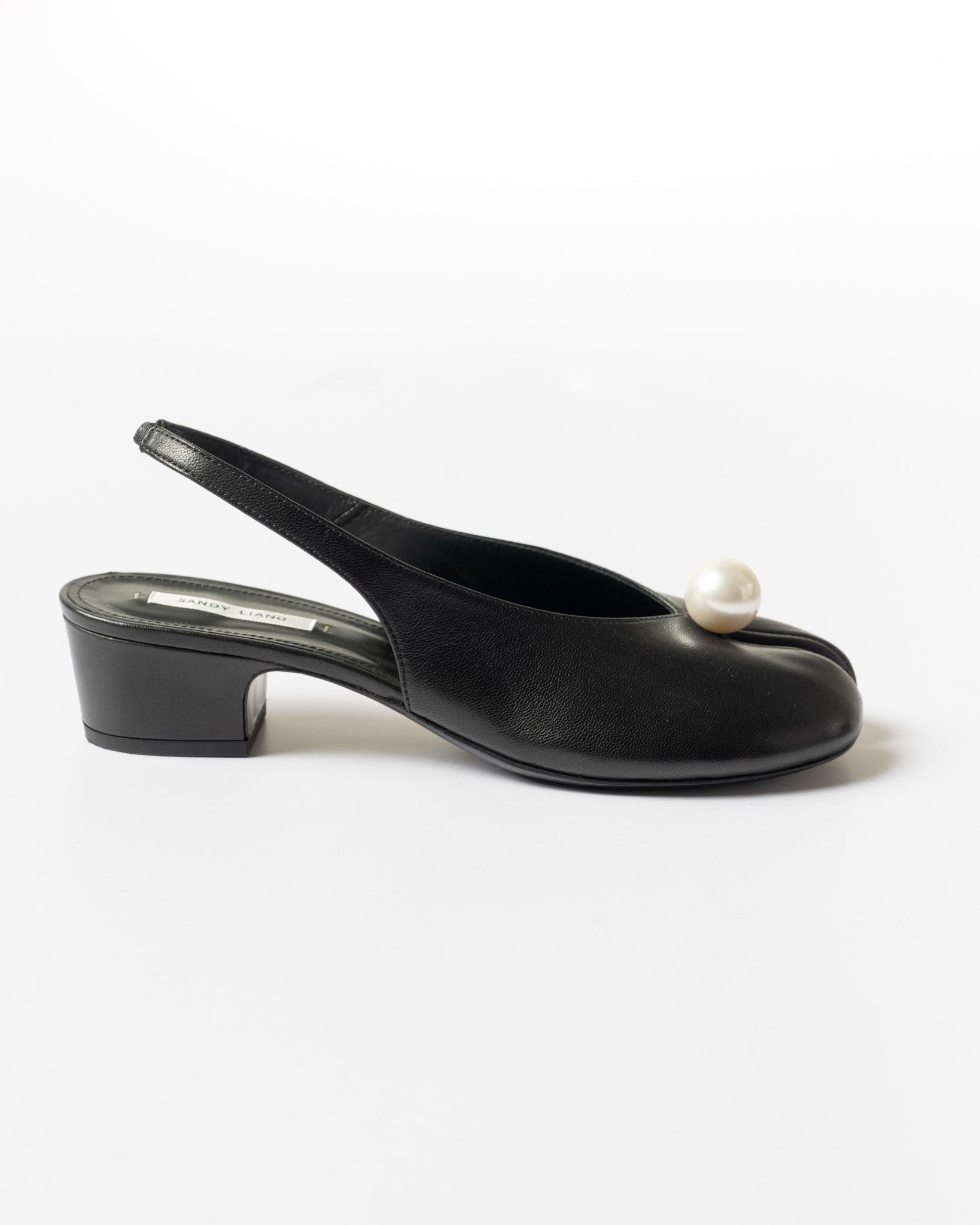 Sandy Liang Pearl Slingback 40 in Black