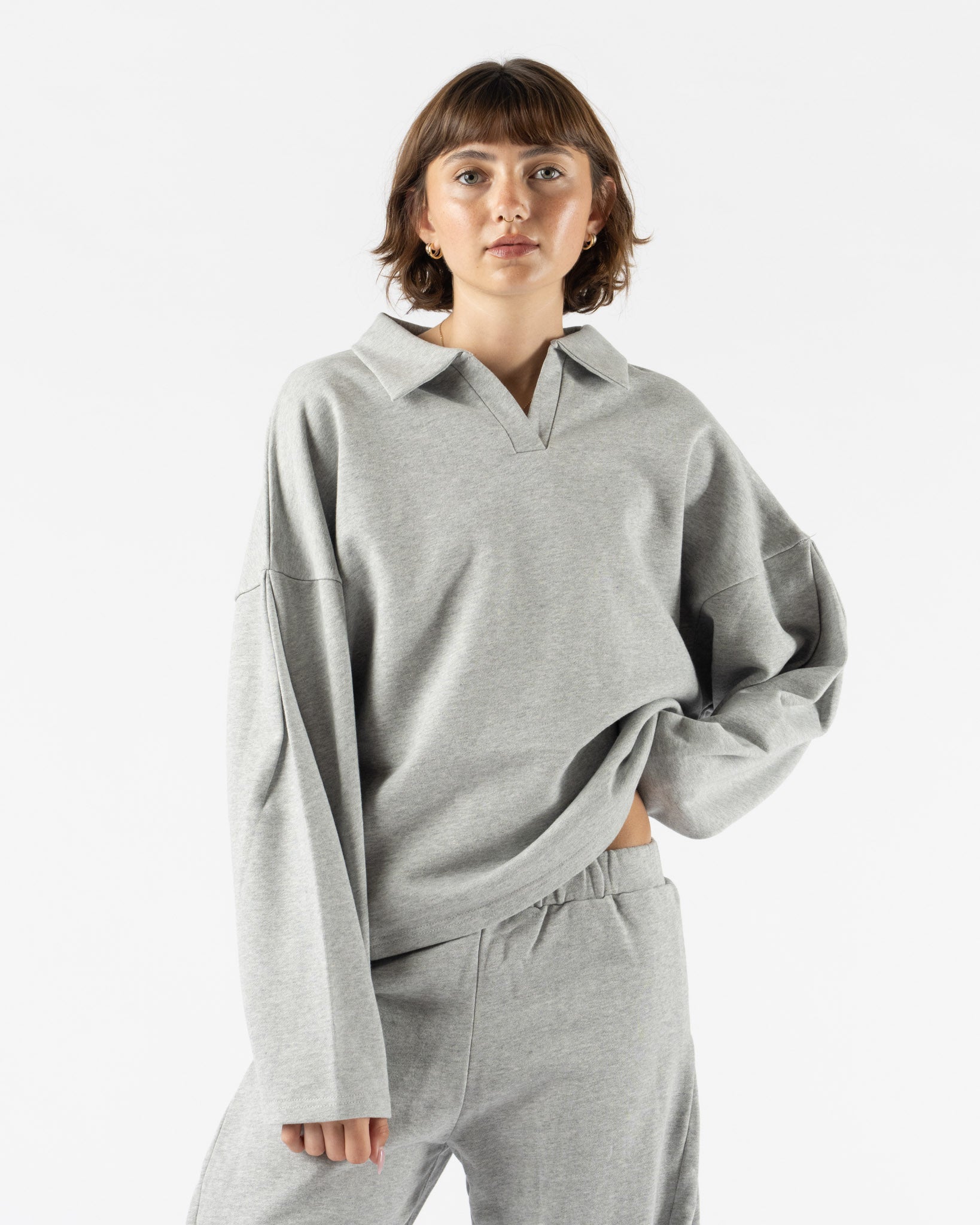 Deiji Studios Jersey Jumper in Grey Marle