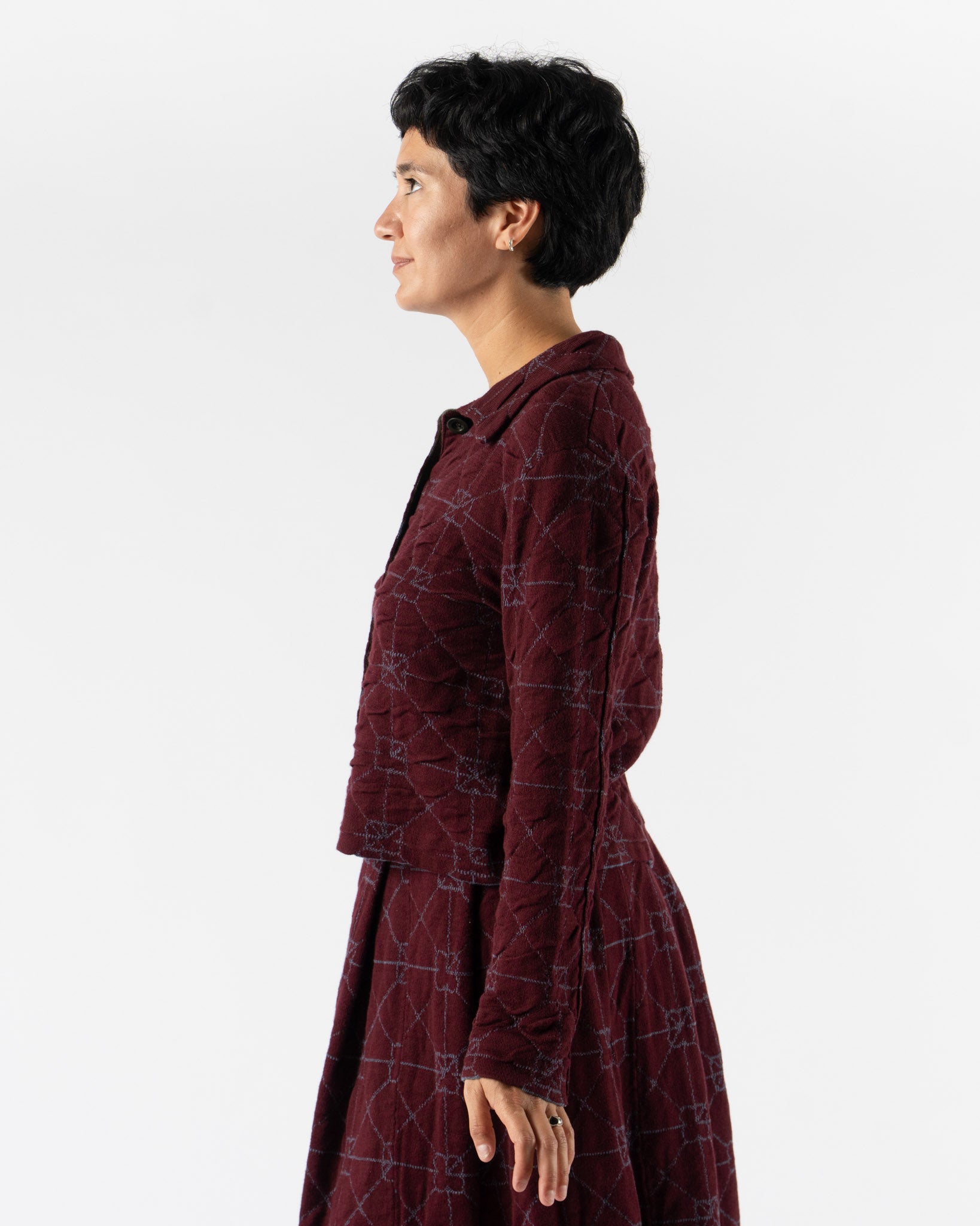 YanYan June Shrunken Work Jacket in Burgundy