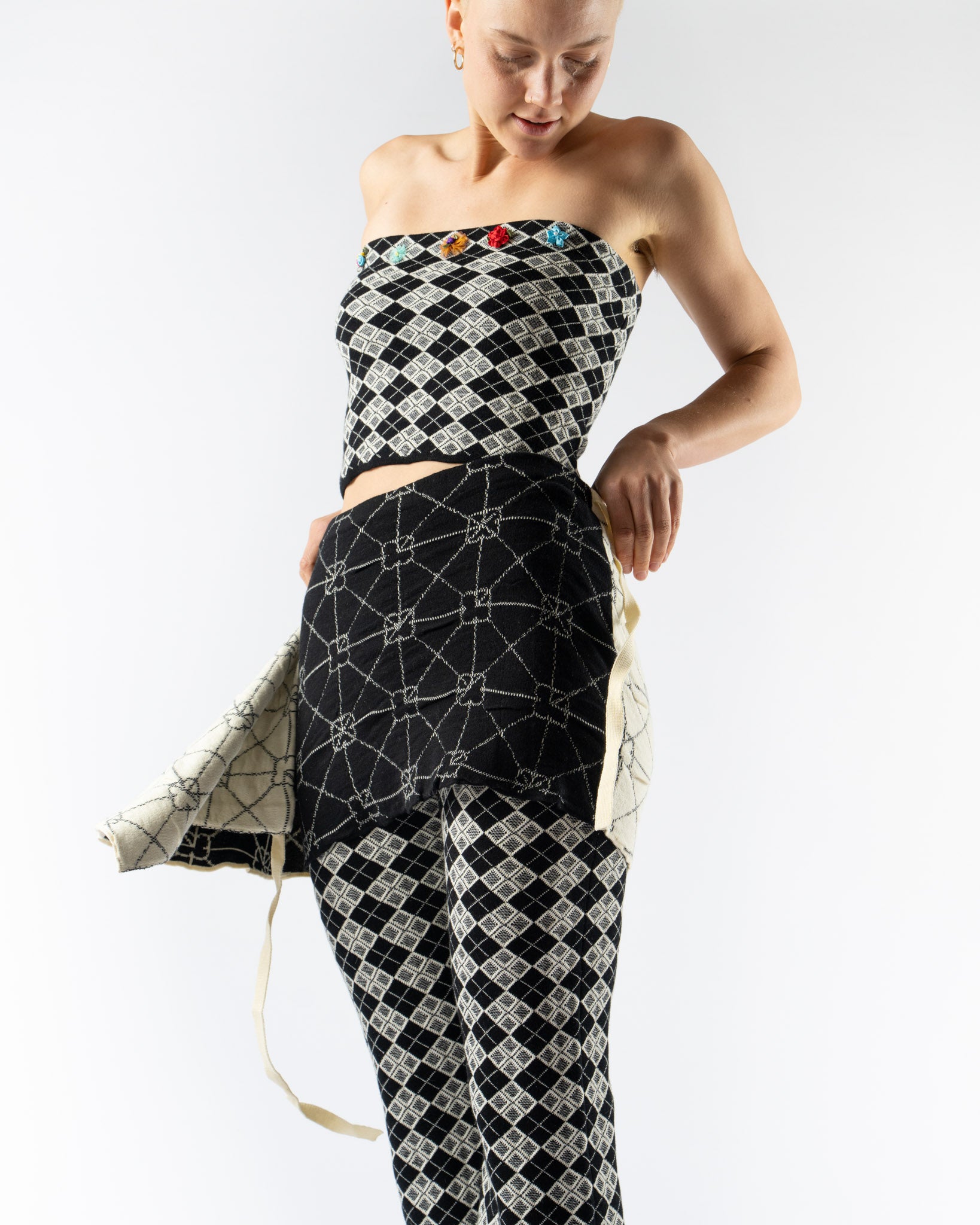 YanYan June Mini Wrap Skirt in Ivory
