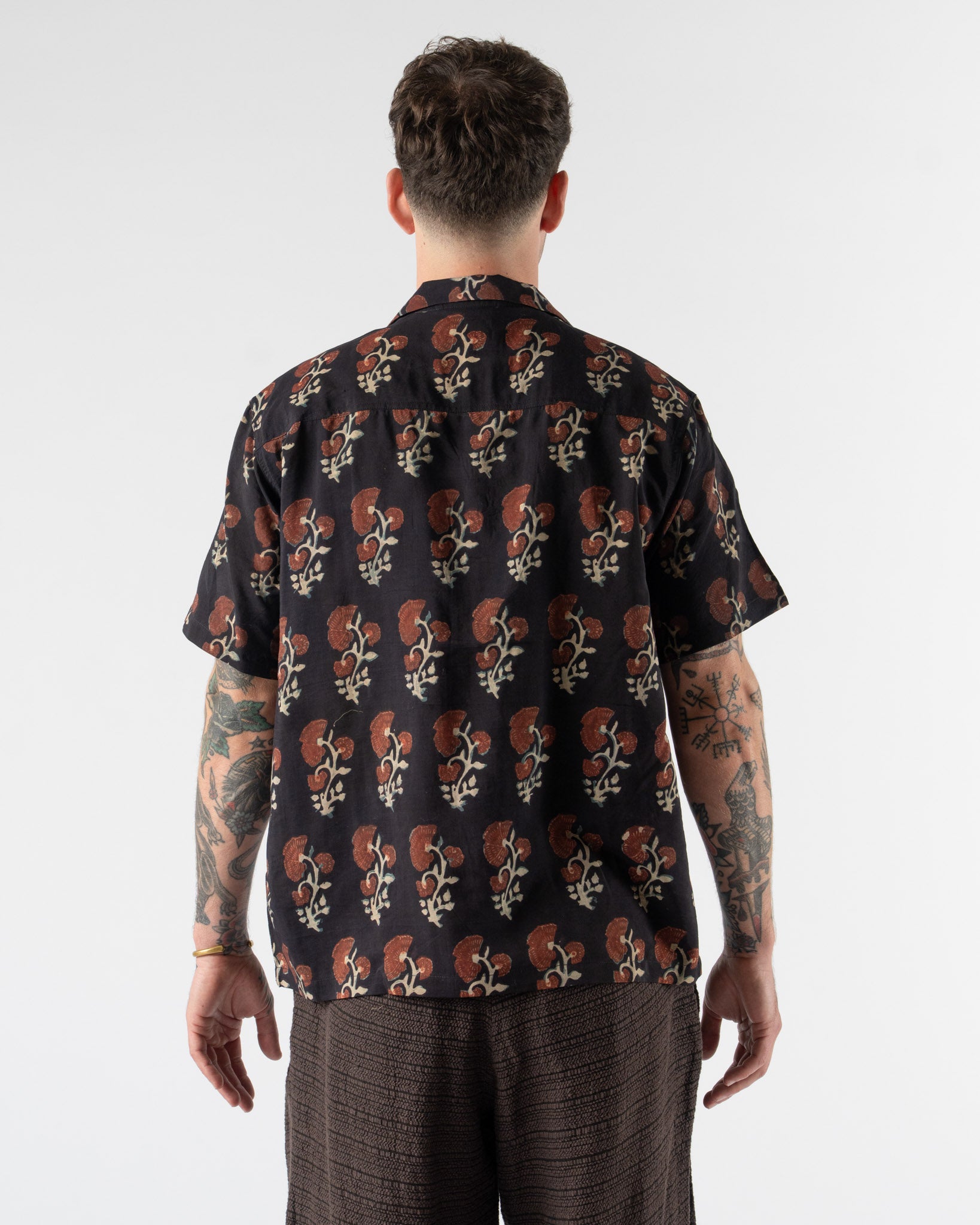 Kartik Research Camp Shirt in Black/Red/Yellow