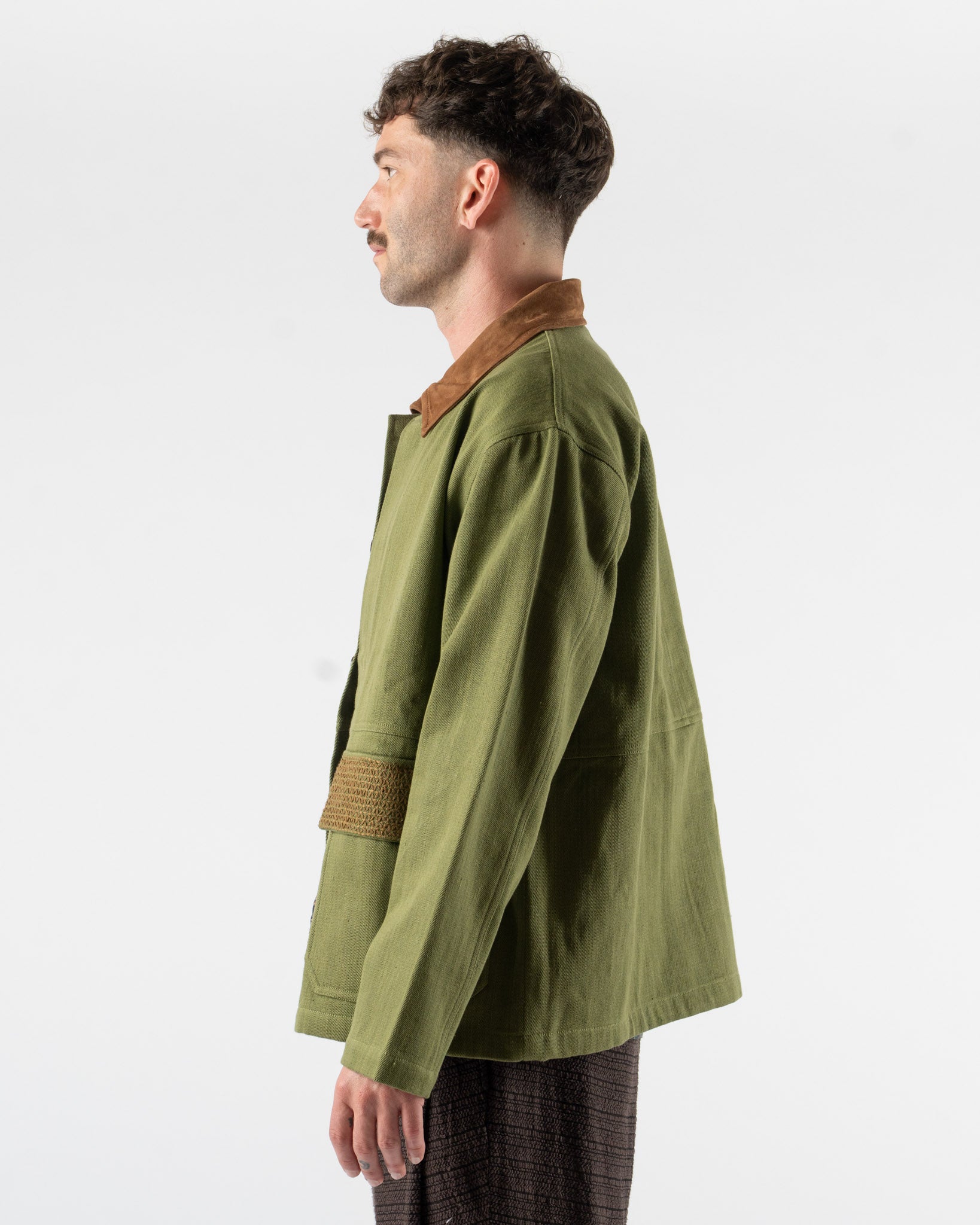 Kartik Research Jodhpur Jacket in Green/Brown
