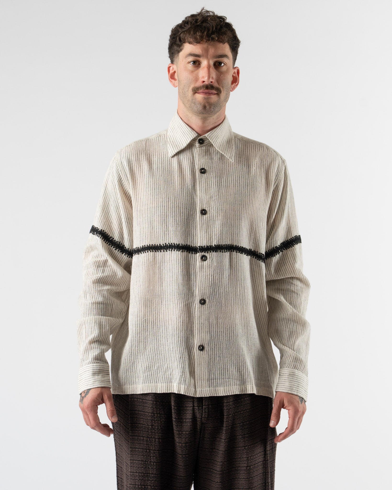 Kartik Research Rabari Shirt in White/Black