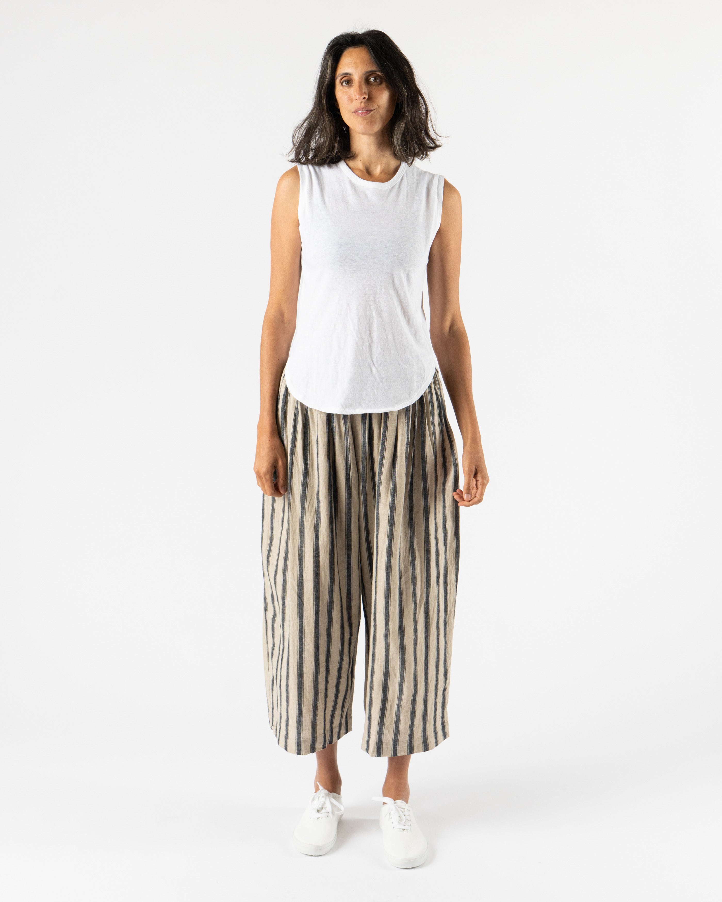 Ichi Antiquités Knit Organic Tank Top in White