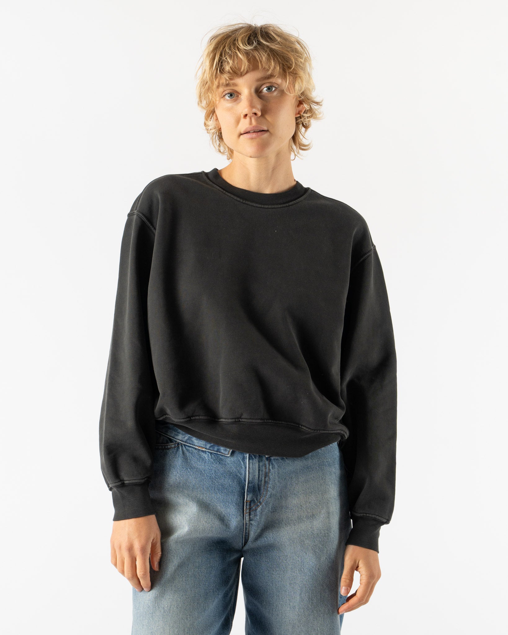 Lady White Co. Mini Crewneck in Pigment Charcoal