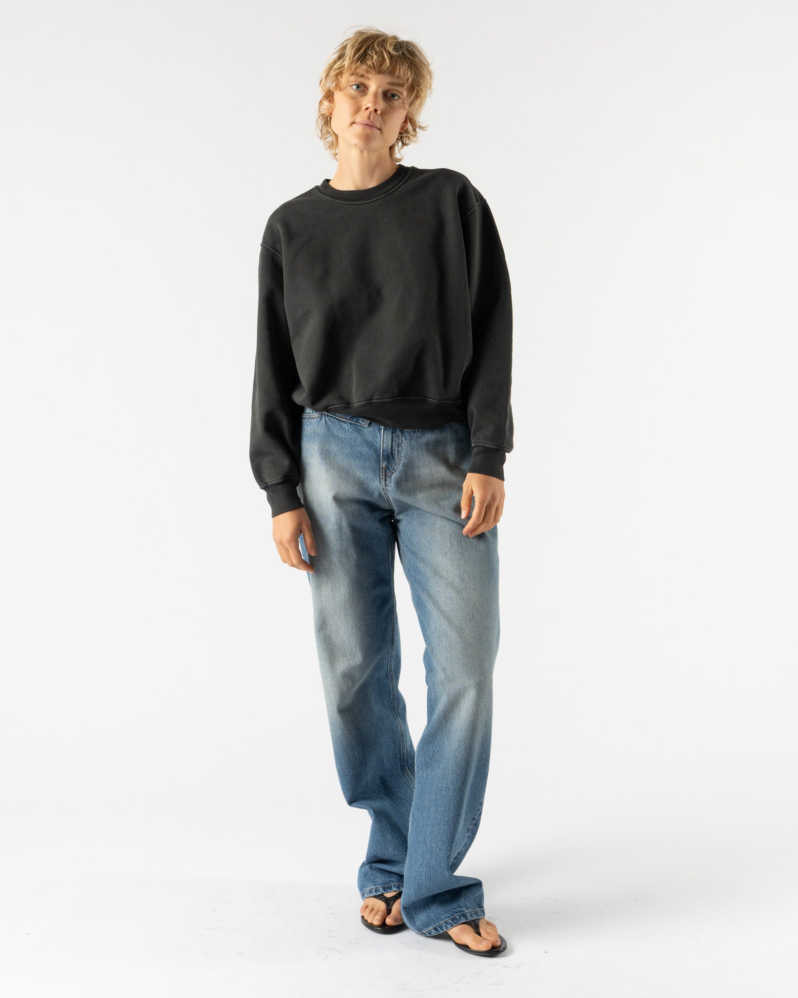 Lady White Co. Mini Crewneck in Pigment Charcoal