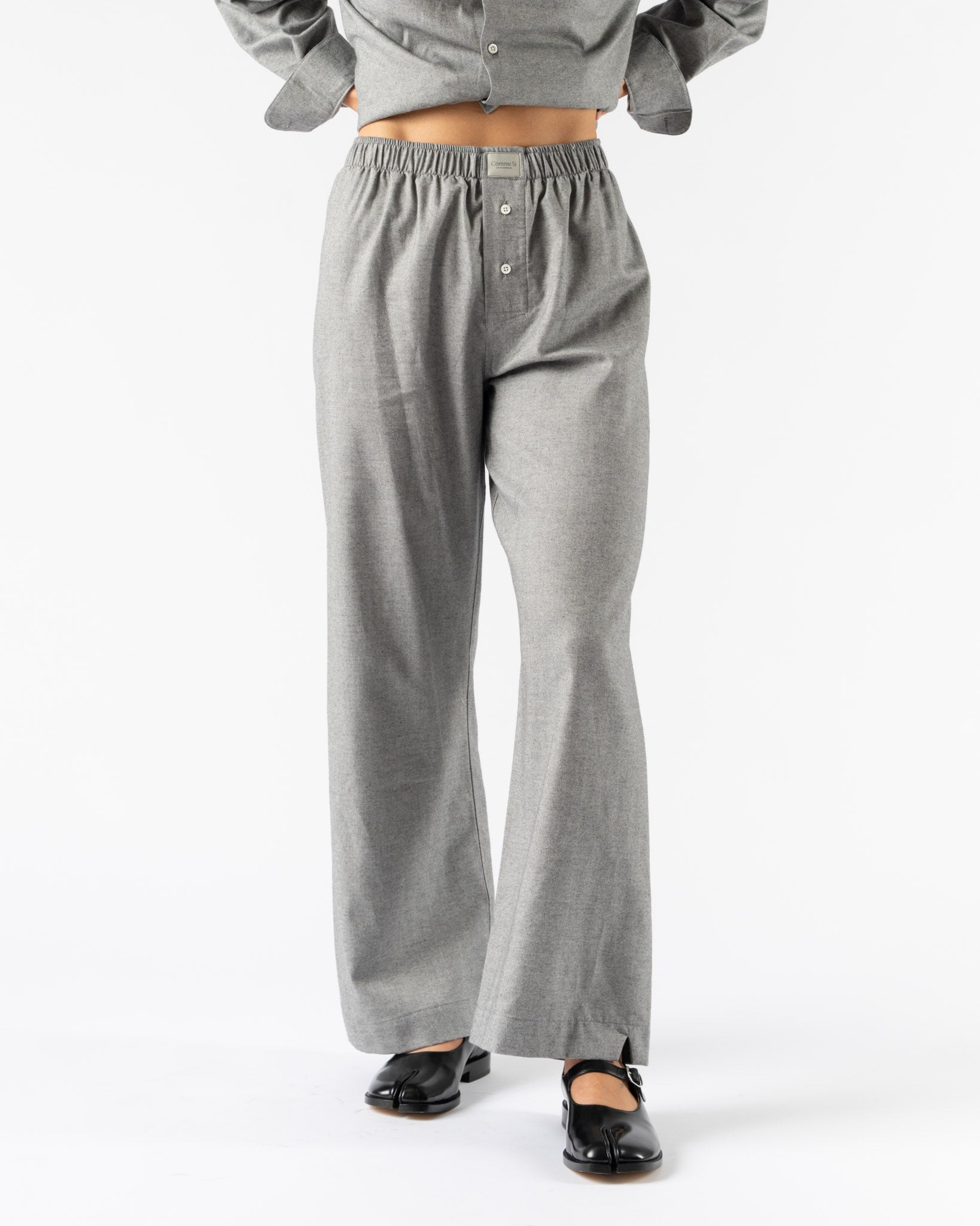 Comme Si La Boxer Alta in Light Grey Herringbone