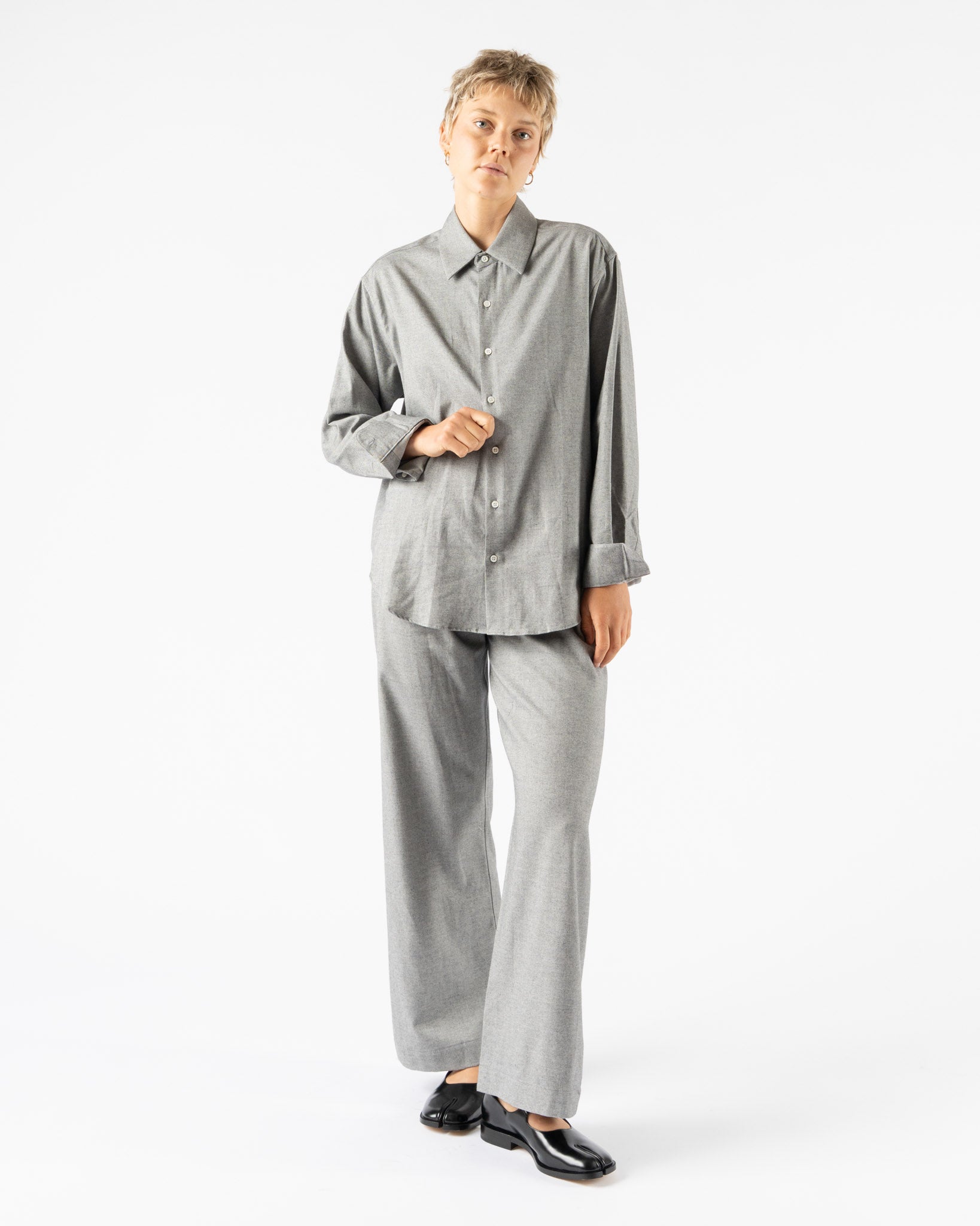 Comme Si La Boxer Alta in Light Grey Herringbone