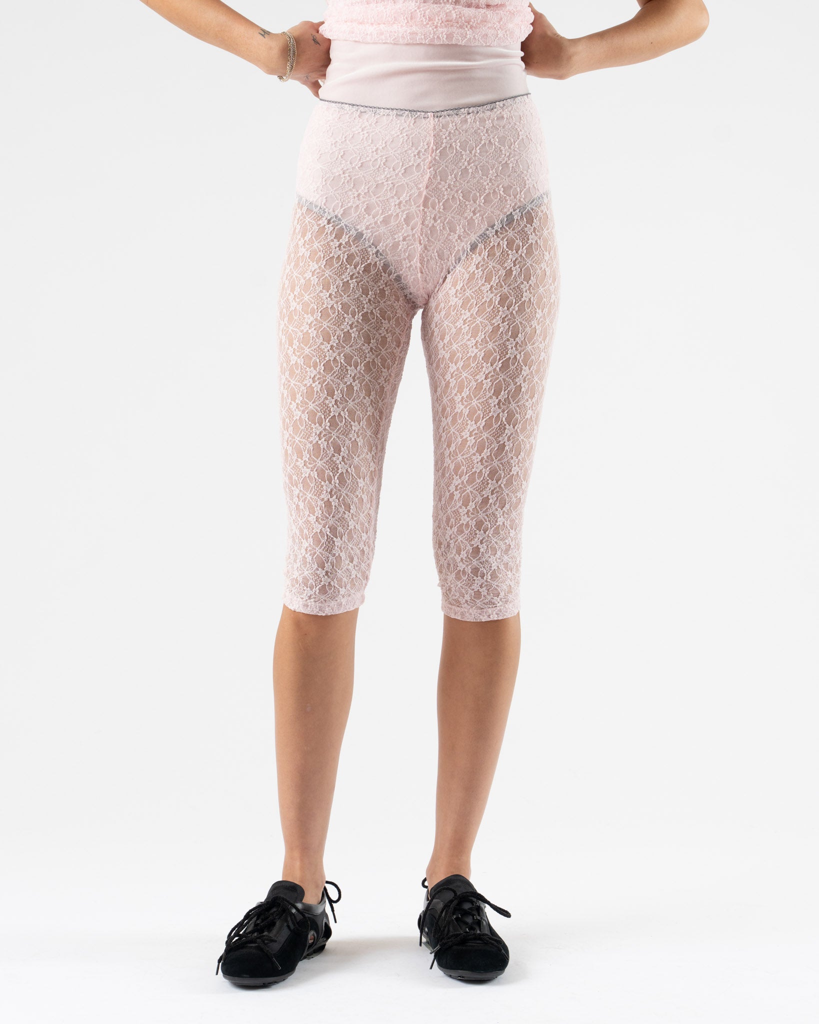 Simone Wild Lace Pedel Pants in Candy