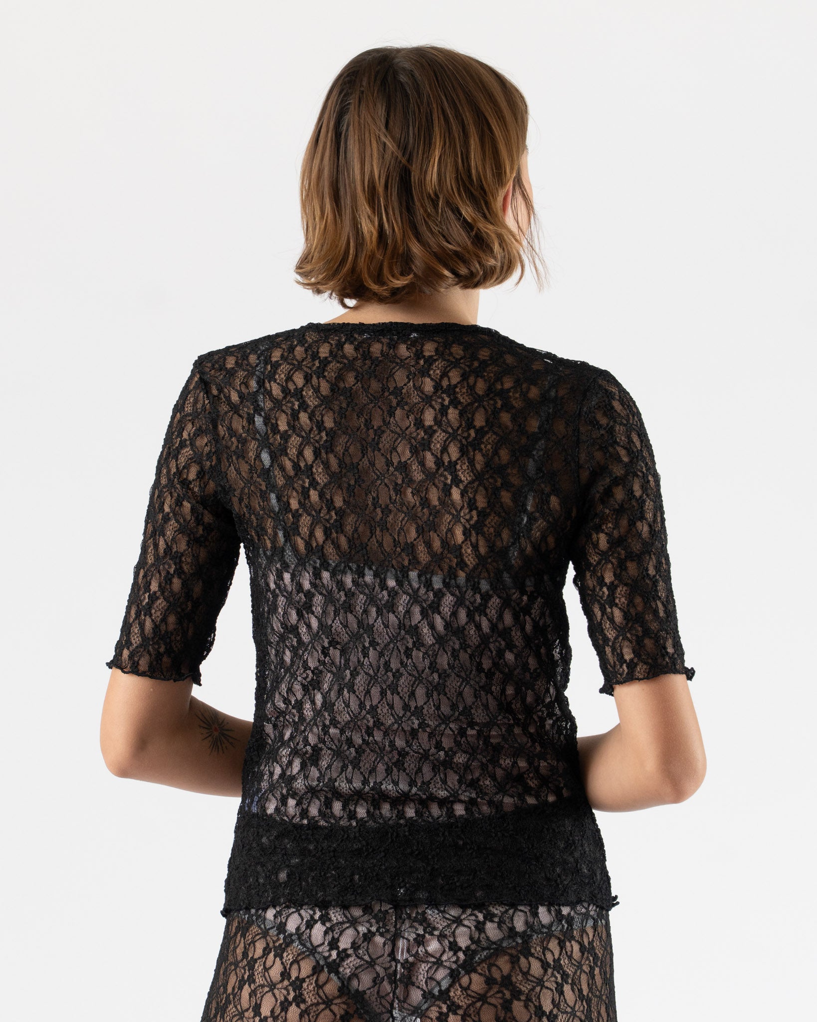 Simone Wild Lace Tess Tee in Black