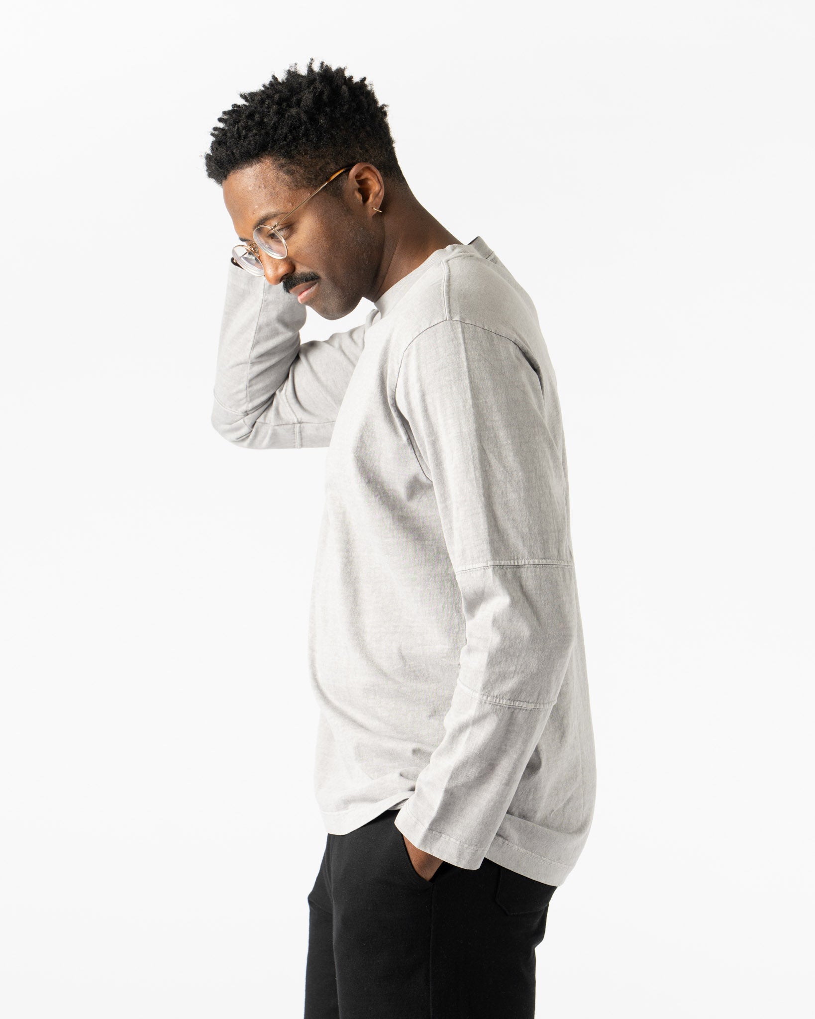 Lady White Co. LW108 Tri-Panel Long Sleeve Shirt in Pigment Chalk