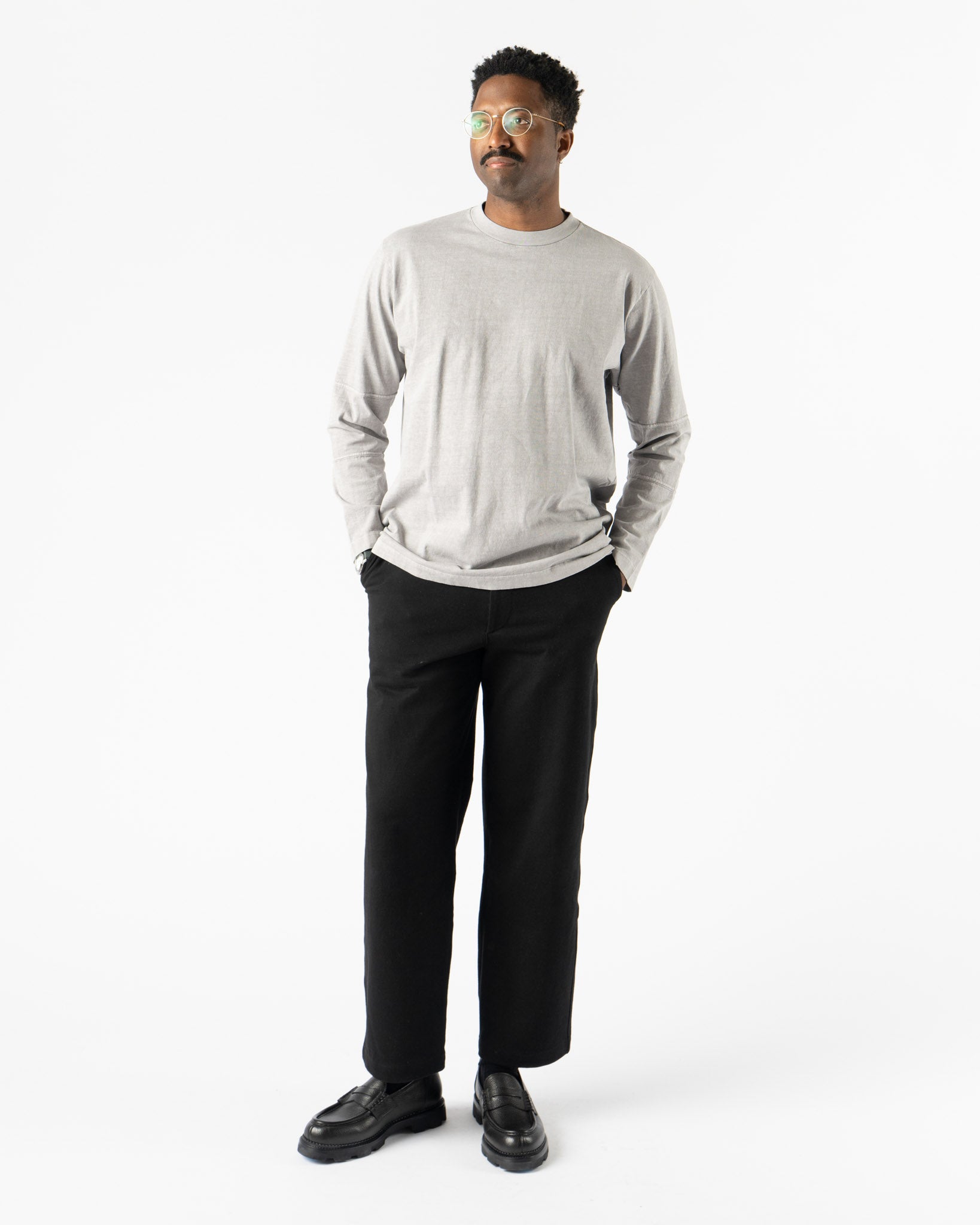 Lady White Co. LW108 Tri-Panel Long Sleeve Shirt in Pigment Chalk