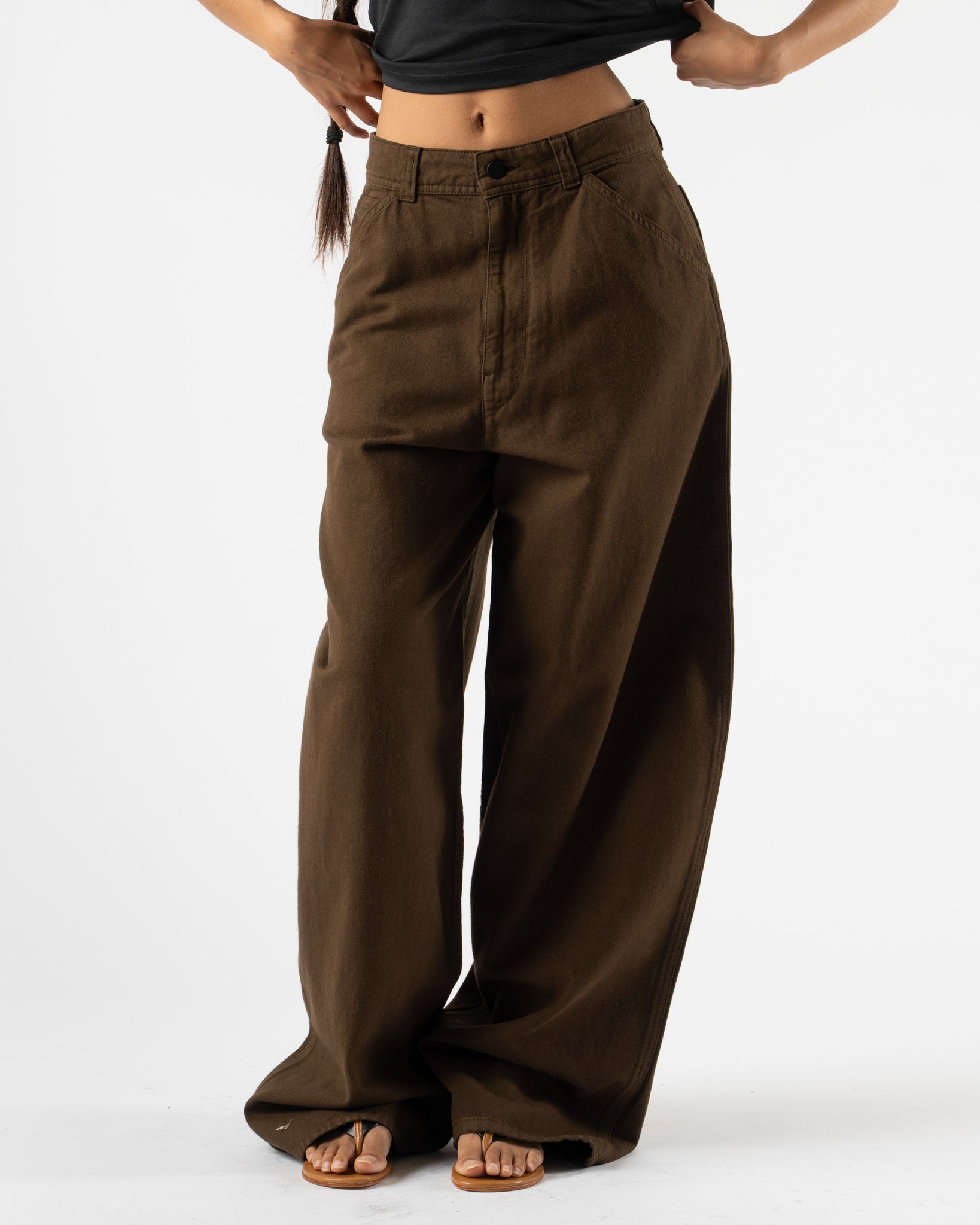 Lemaire Large Pants in Cacao Curated at Jake and Jones
