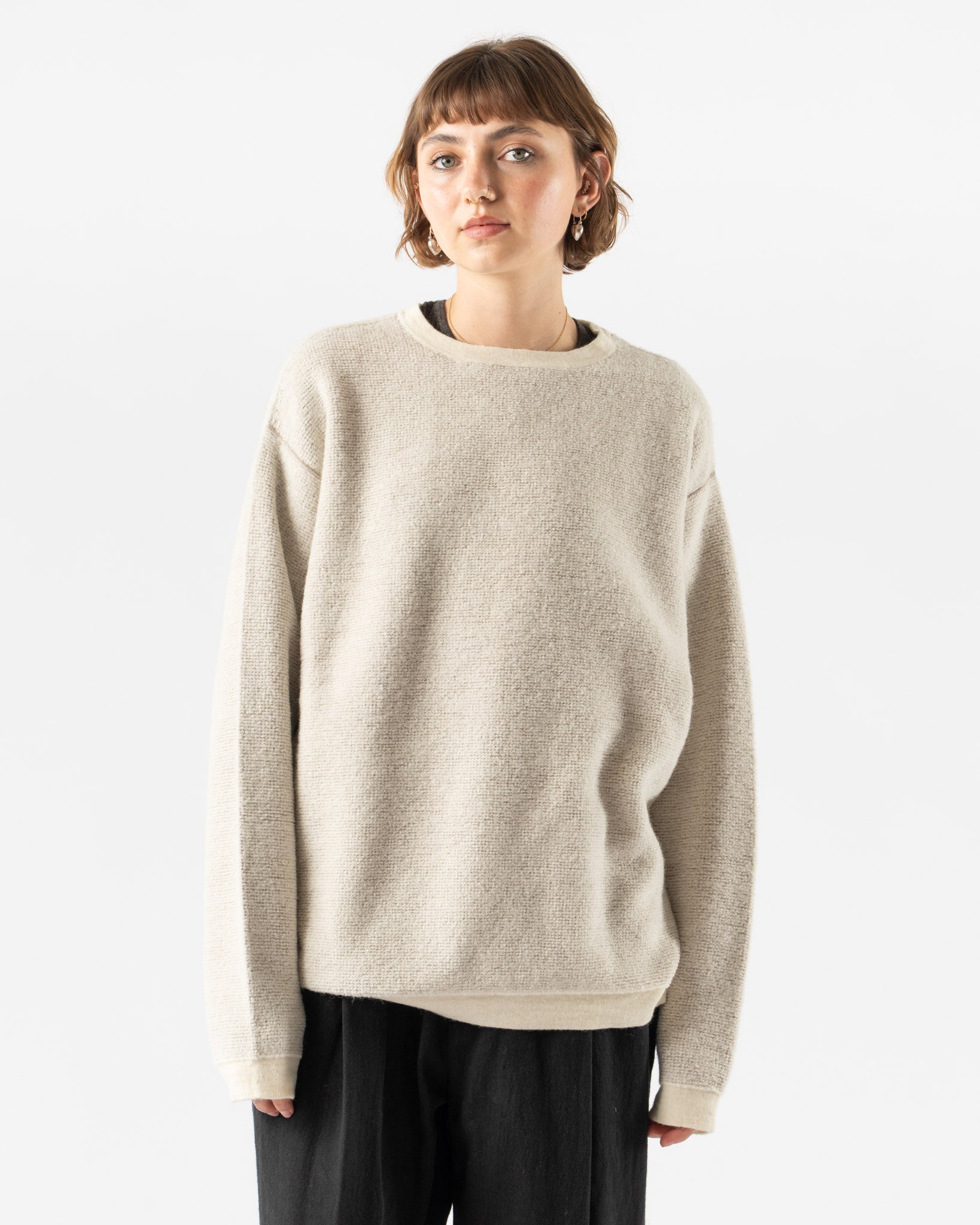 Lauren Manoogian Fine Terry Crewneck in Raw White