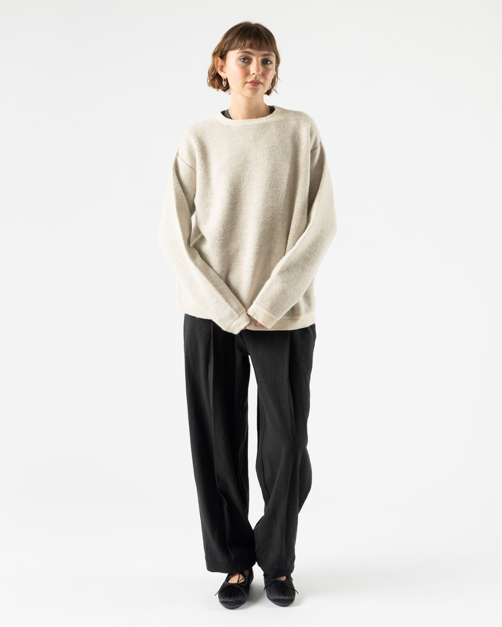 Lauren Manoogian Fine Terry Crewneck in Raw White