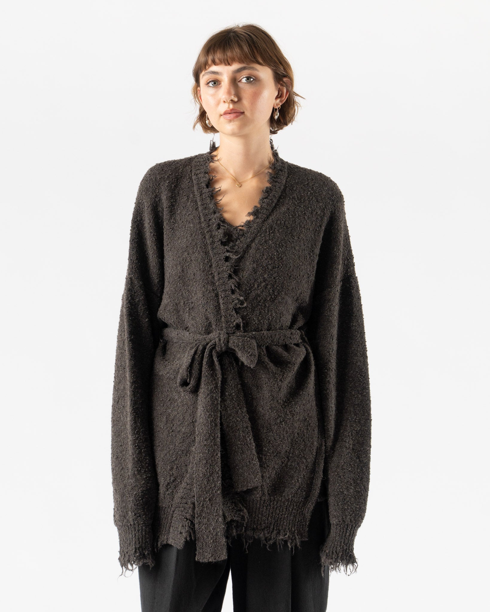 Lauren Manoogian Fray Cardigan in Blackened