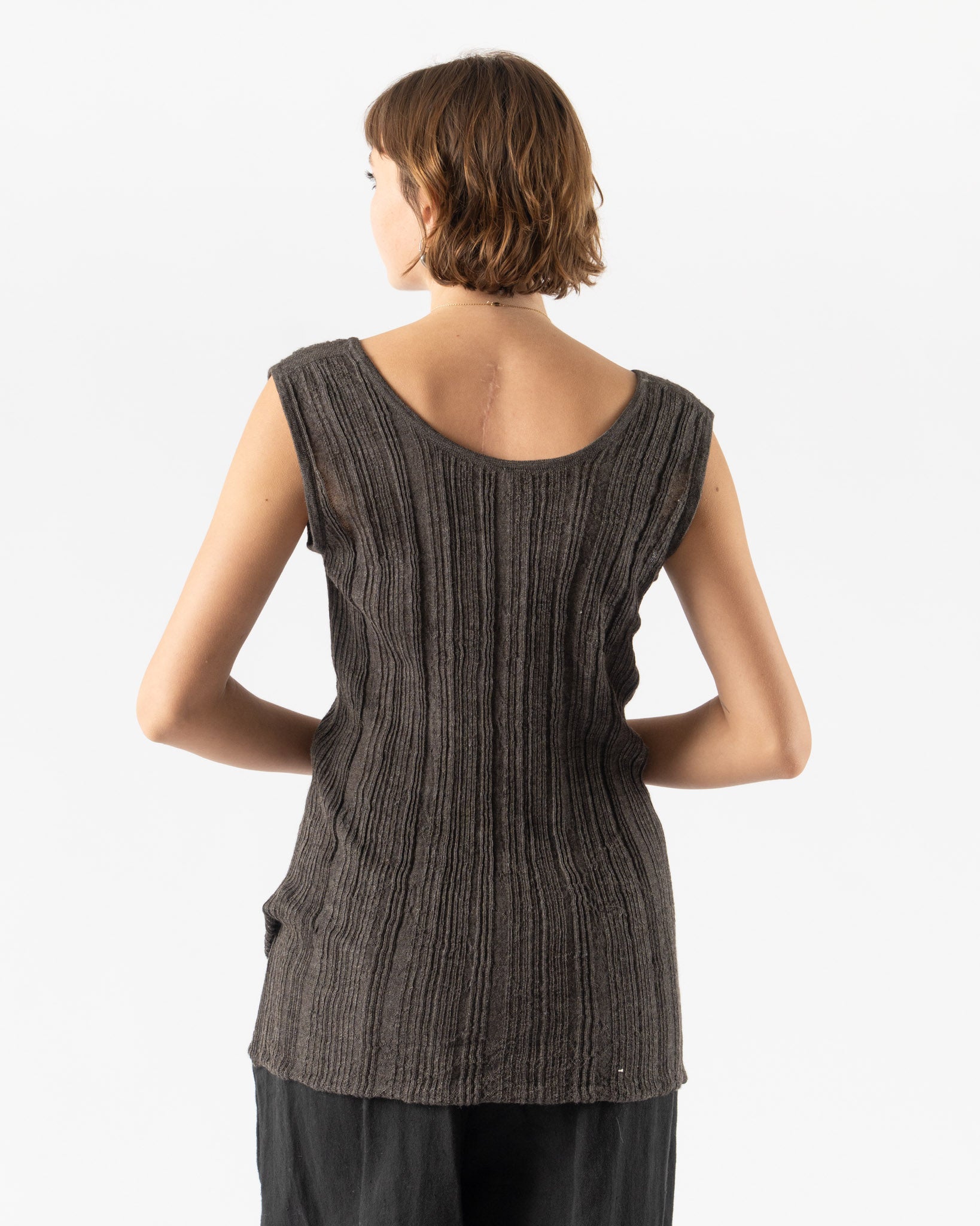 Lauren Manoogian Plisse Tank in Blackened