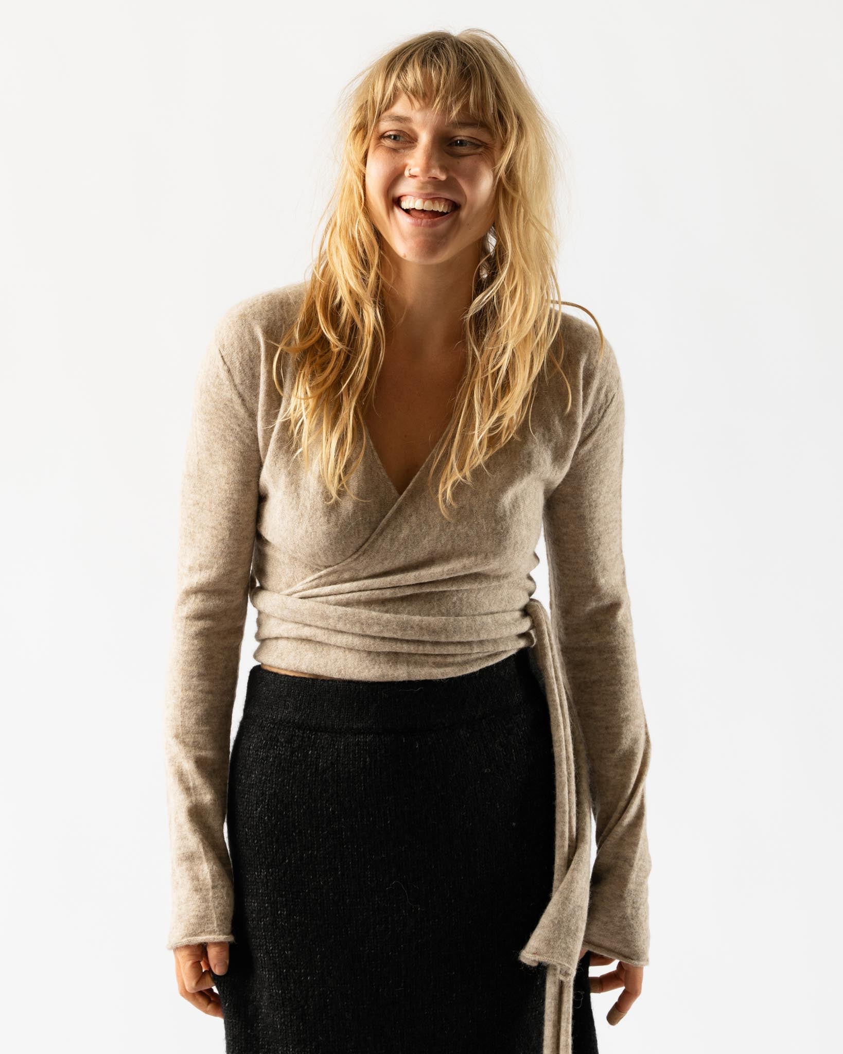 Lauren Manoogian Wrap Cardigan in Oatmeal