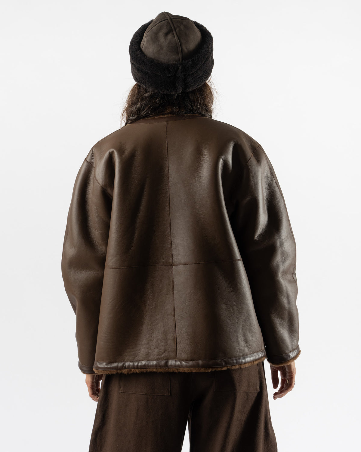 Cawley Leather Back Straight Hair Sheepskin Mila Coat