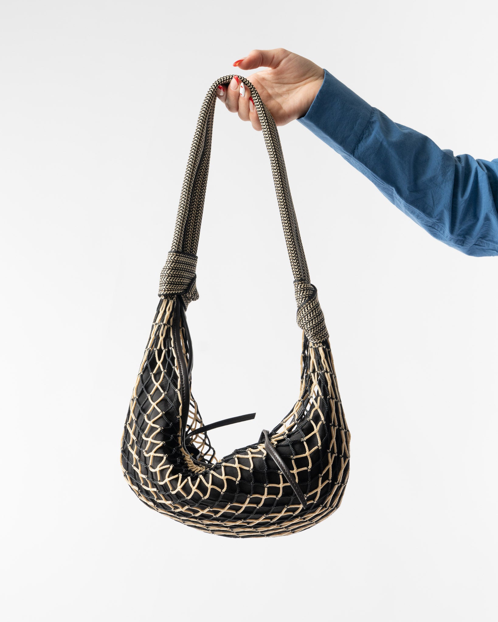 Lemaire Chevron Light Beige Fortune Croissant Filt Bag