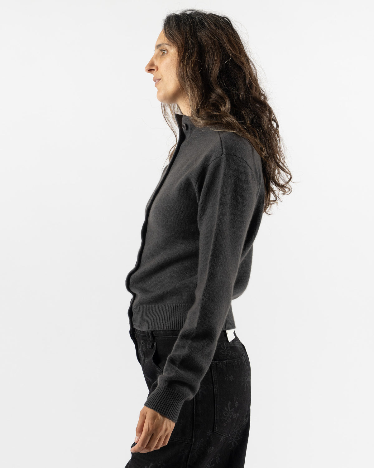 Lemaire Reversible Buttoned Sweat in Stone