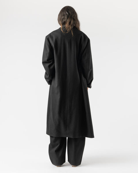 Lemaire Maxi DB Coat in Anthracite/Grey Curated at Jake and