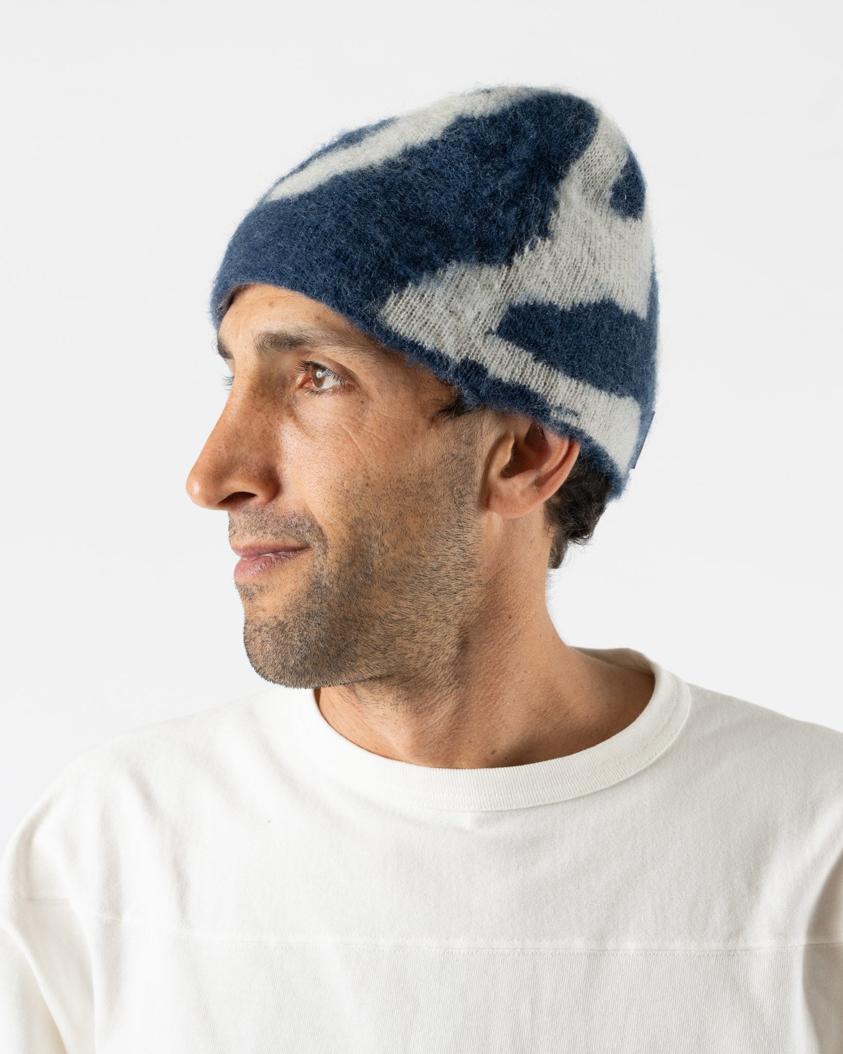 Gramicci Mohair Burly Runningman Beanie in Midnight