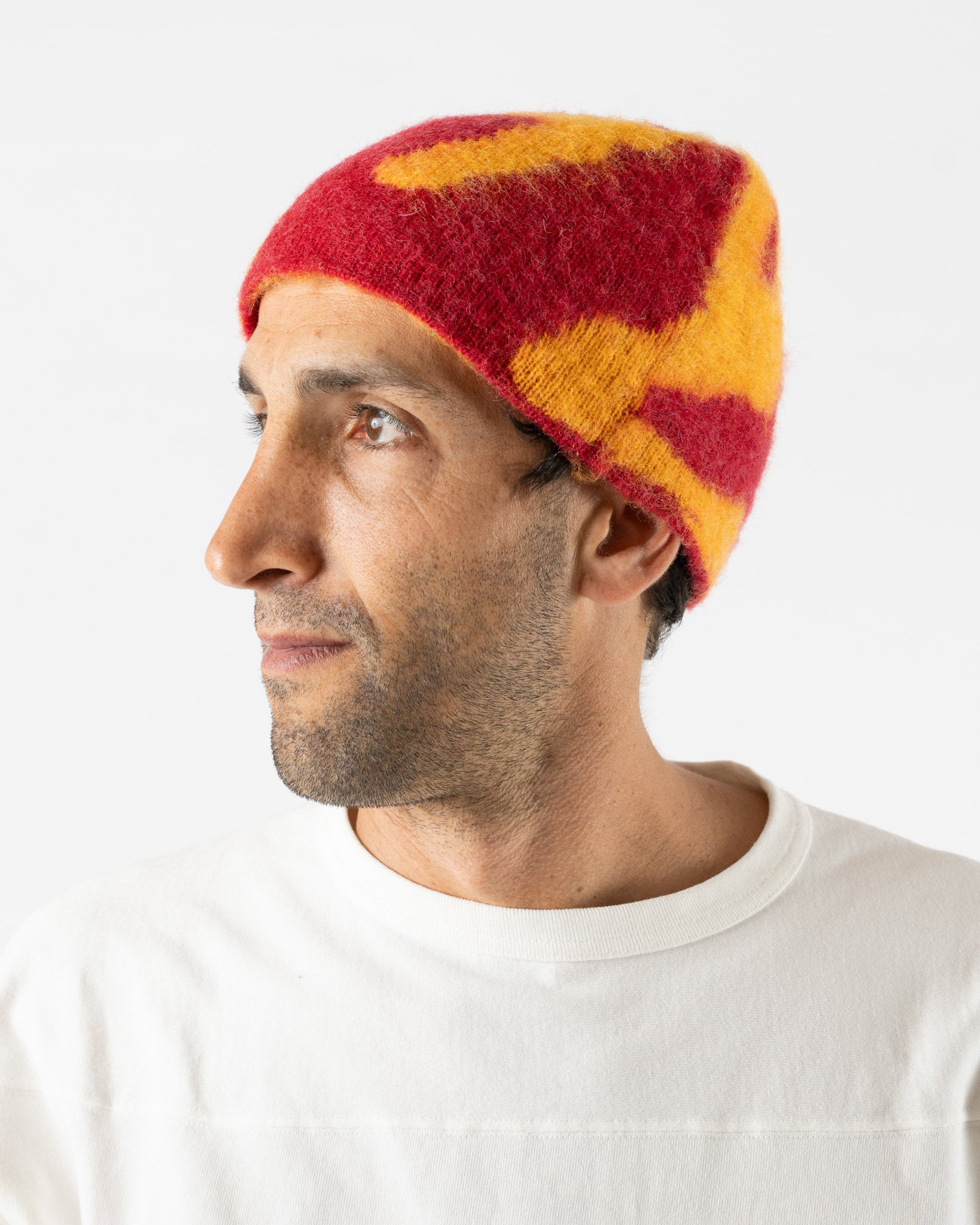 帽子 Gramicci MOHAIR BURLY RUNNINGMAN BEANIE Gramicci Mohair Burly Runningman Beanie in Burnt Orange Curated at