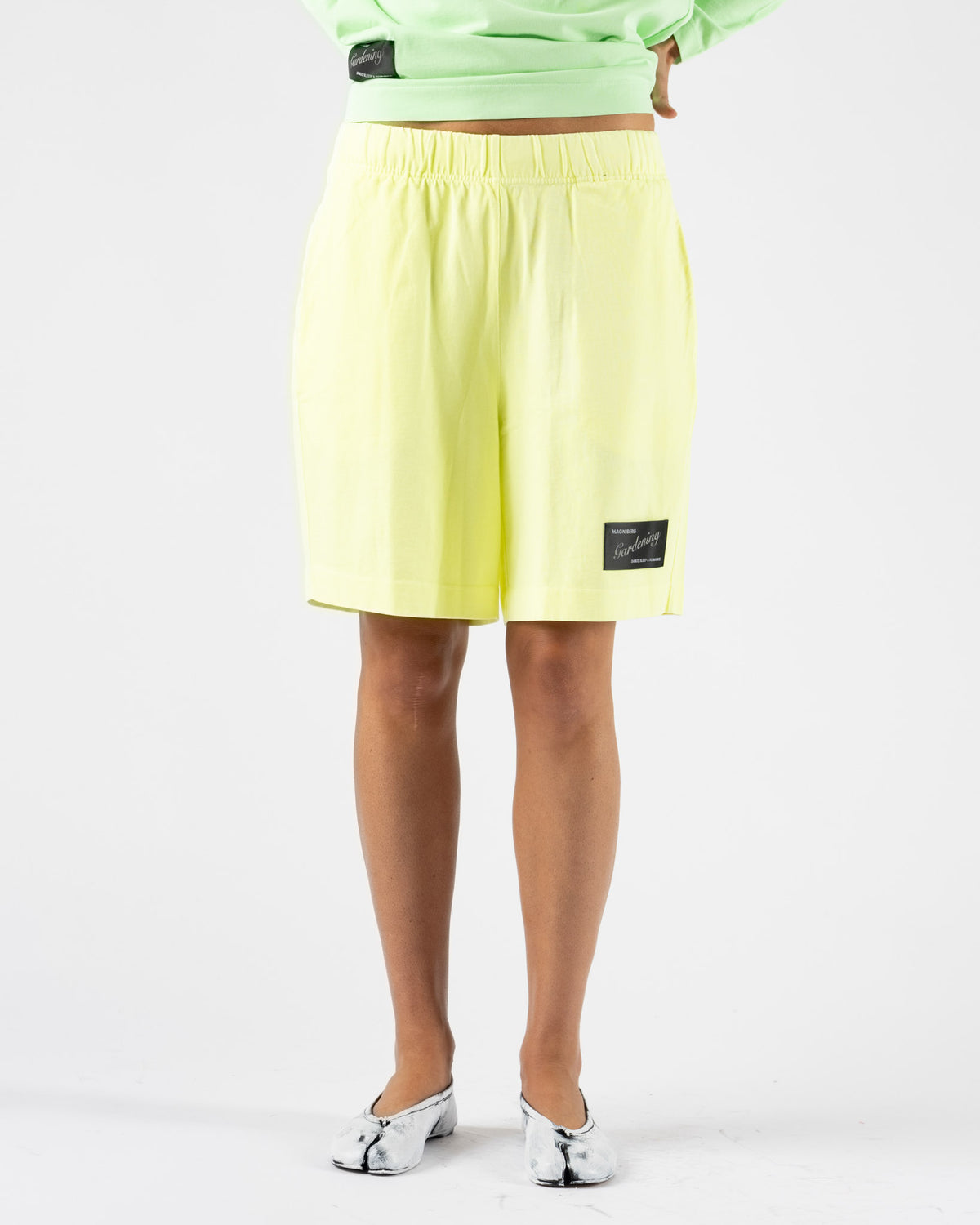 Magniberg Glow Neon Shorts in Washed Neon Yellow