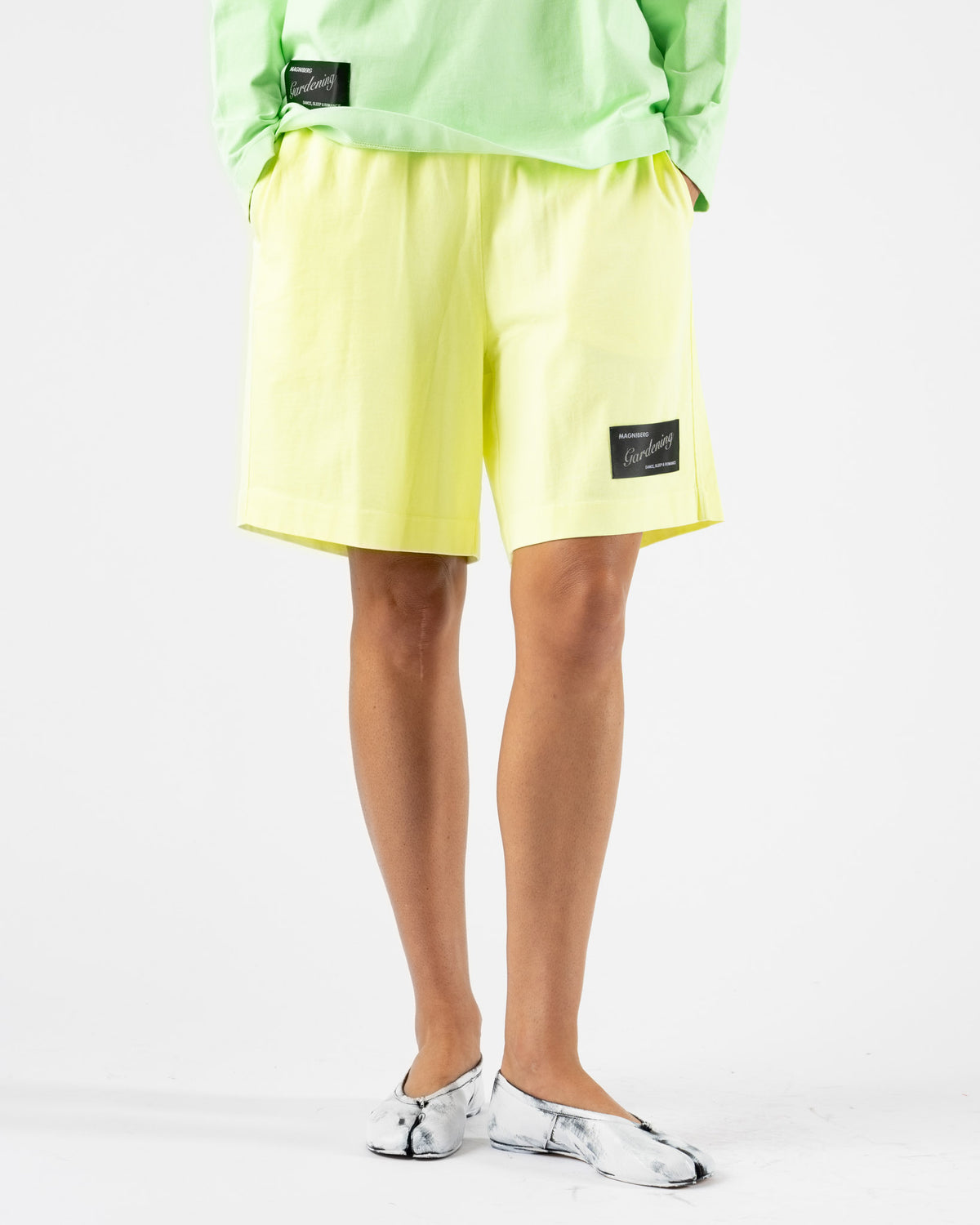 Magniberg Glow Neon Shorts in Washed Neon Yellow