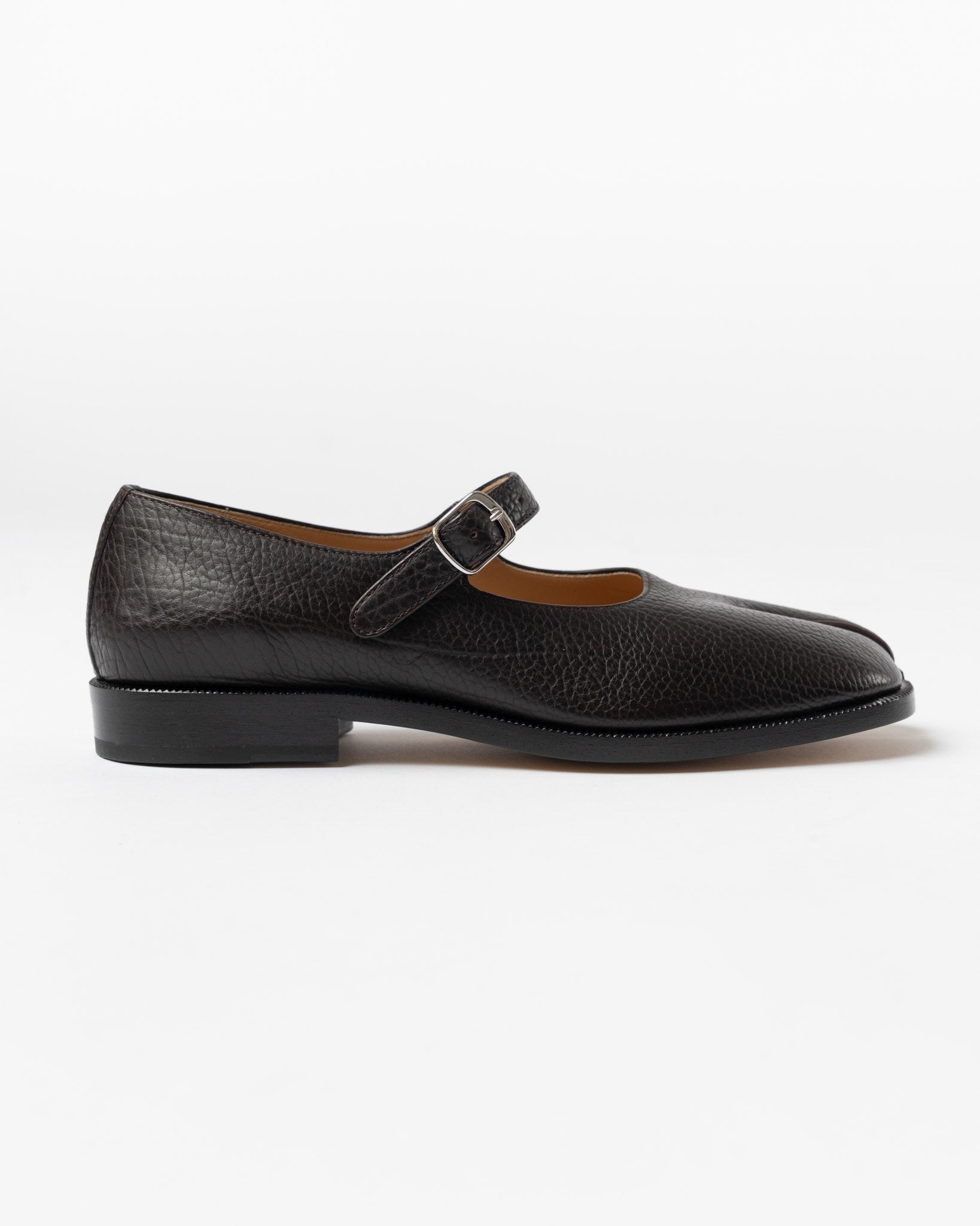 Maison Margiela Black Leather Tabi Mary-Jane Shoes