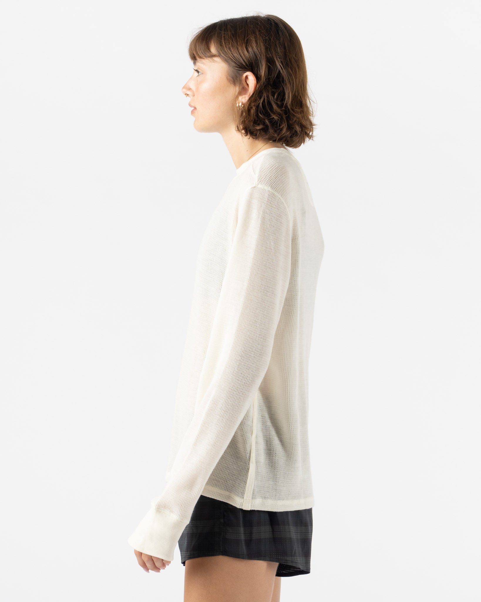 Literary Sport Marcel Longsleeve Waffle Shirt in Bone