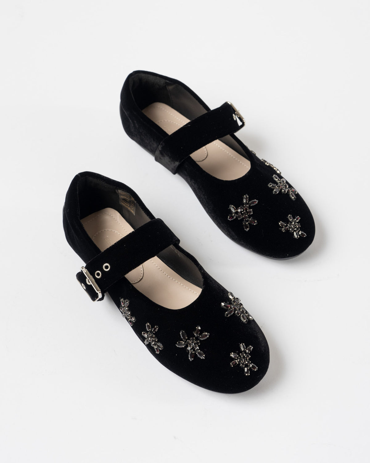 Simone Rocha Mary Jane Ballerina Grip with Turbo Embroidery Black/Jet