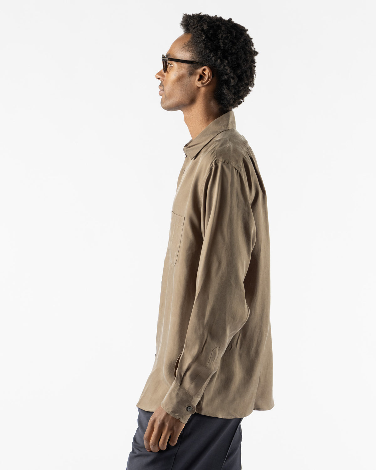 Colbo Pen Shirt in Sage Cupro