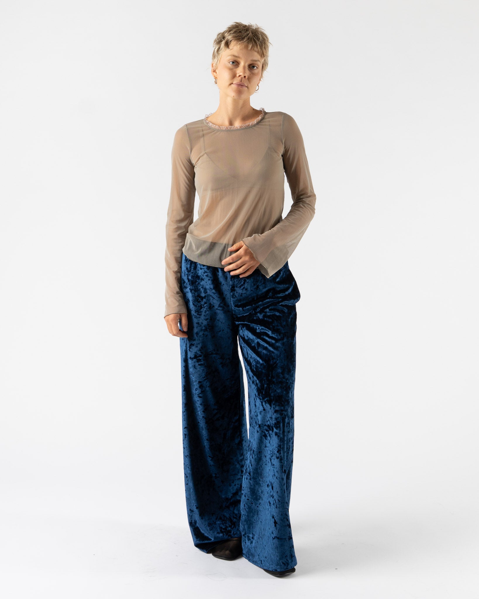 Simone Wild Mesh Frill LS in Fango
